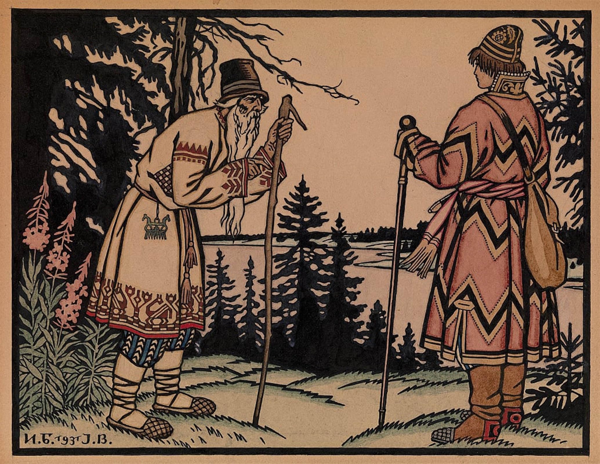 Serendipitp No Frame Vintage Wall Art Canvas Nordic Poster Canvas Print Picture Ivan Tsarevich And By Ivan Yakovlevich Bilibin Wall Art Poster For Home Decor 60X90cm