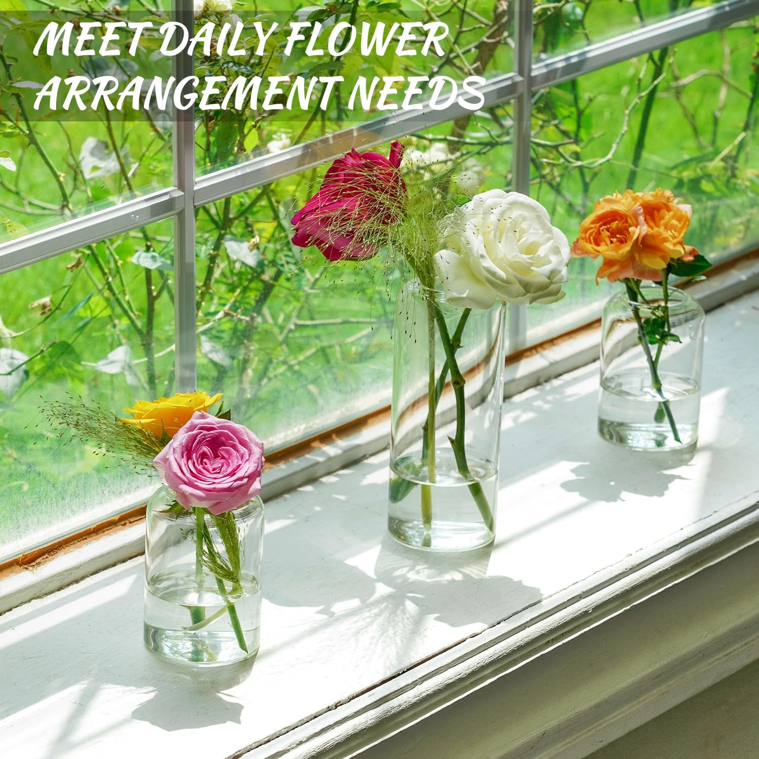 Glass Bud Vases Set of 24 - Clear Flower Vases for Centerpieces, Small Glass Vase Modern Bud Vase for Wedding Party Dining Table Centerpieces, Living Room Decorative, Home Decor