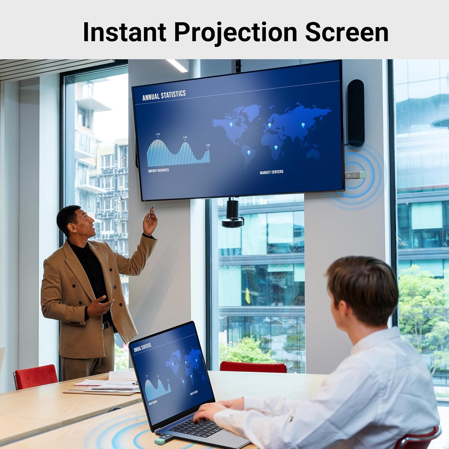 4K Wireless HDMI Transmitter and Receiver, 165ft/50m 1080P Output Portable Plug & Play Wireless HDMI with Micro and Mini Extender Kit for Streaming Video and Audio to Monitor from Laptop & TV Box image 5 of 7 B0FDQNC3W5