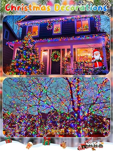 Miniatura 8 de 1000 luces LED de racimo de Navidad de 50 pies, tira de luces de petardo con control remoto y 8 modos y temporizador, luz parpadeante impermeable