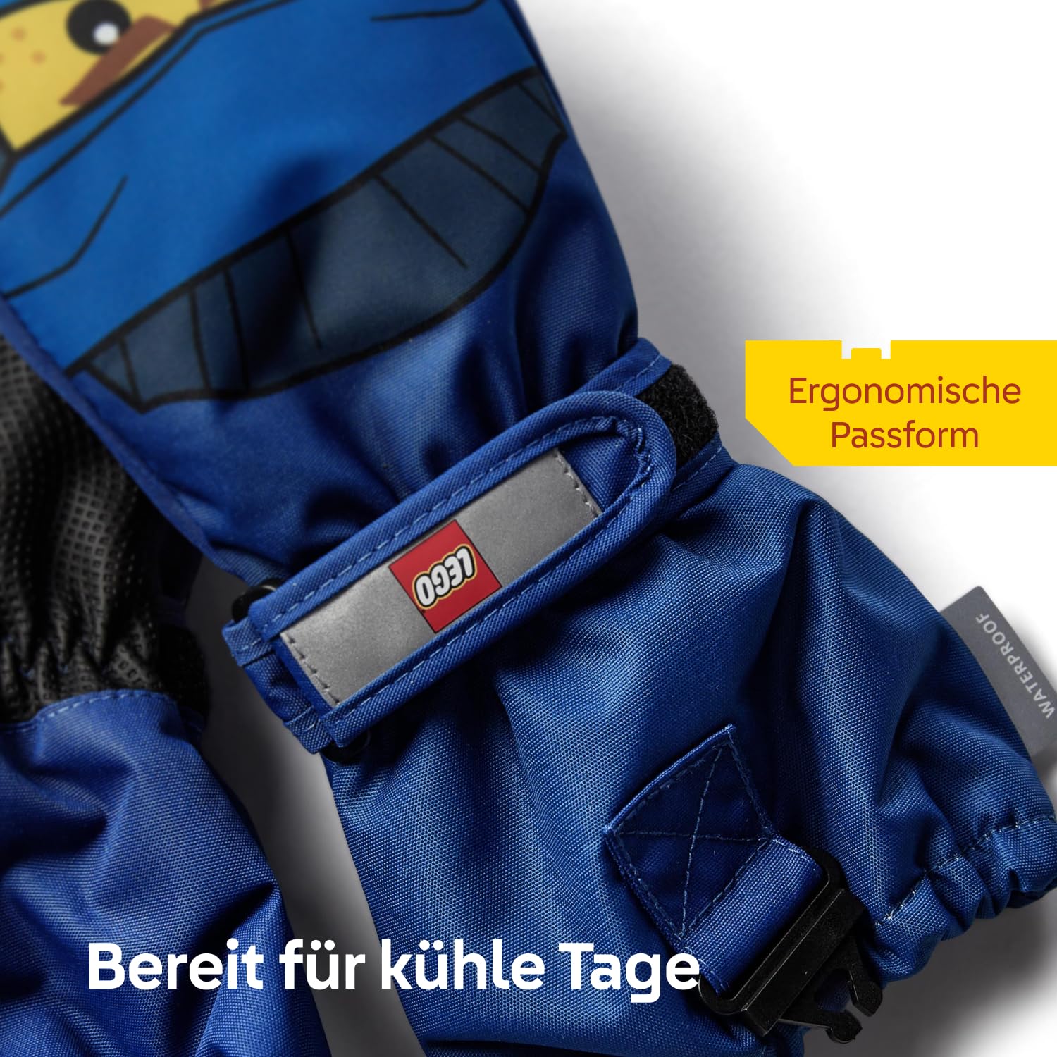 Kabooki LEGO® NINJAGO® Winterfäustlinge für Jungen und mädchen - Wasserdicht & Winddicht mit Thinsulate-Isolierung | Anti-Rutsch-Grip, Sicherheitsschnalle & 3M Reflektoren