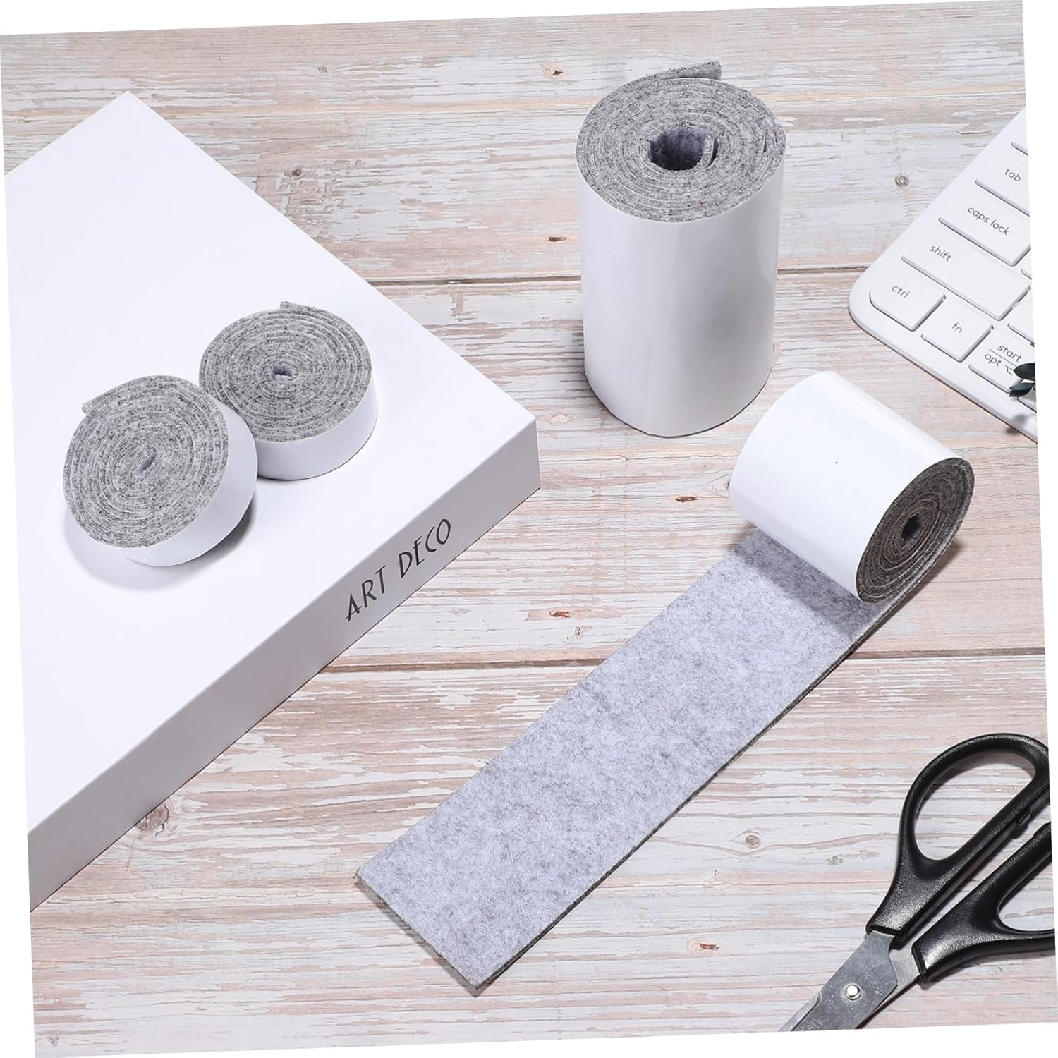 DOITOOL 20rolls Self-Adhesive Felt Strips Furniture Pads for Hardwood Floor Easy Installation Prevent Scratching Floors