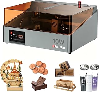 Ortur R2 Enclosed Laser Engraver, LU3-10A Laser Module, Smart Camera Positioning Laser Cutter, Touch Screen Offline Engraving Machine, WiFi APP Control, Desktop DIY Laser Machine for Wood Metal(10W)