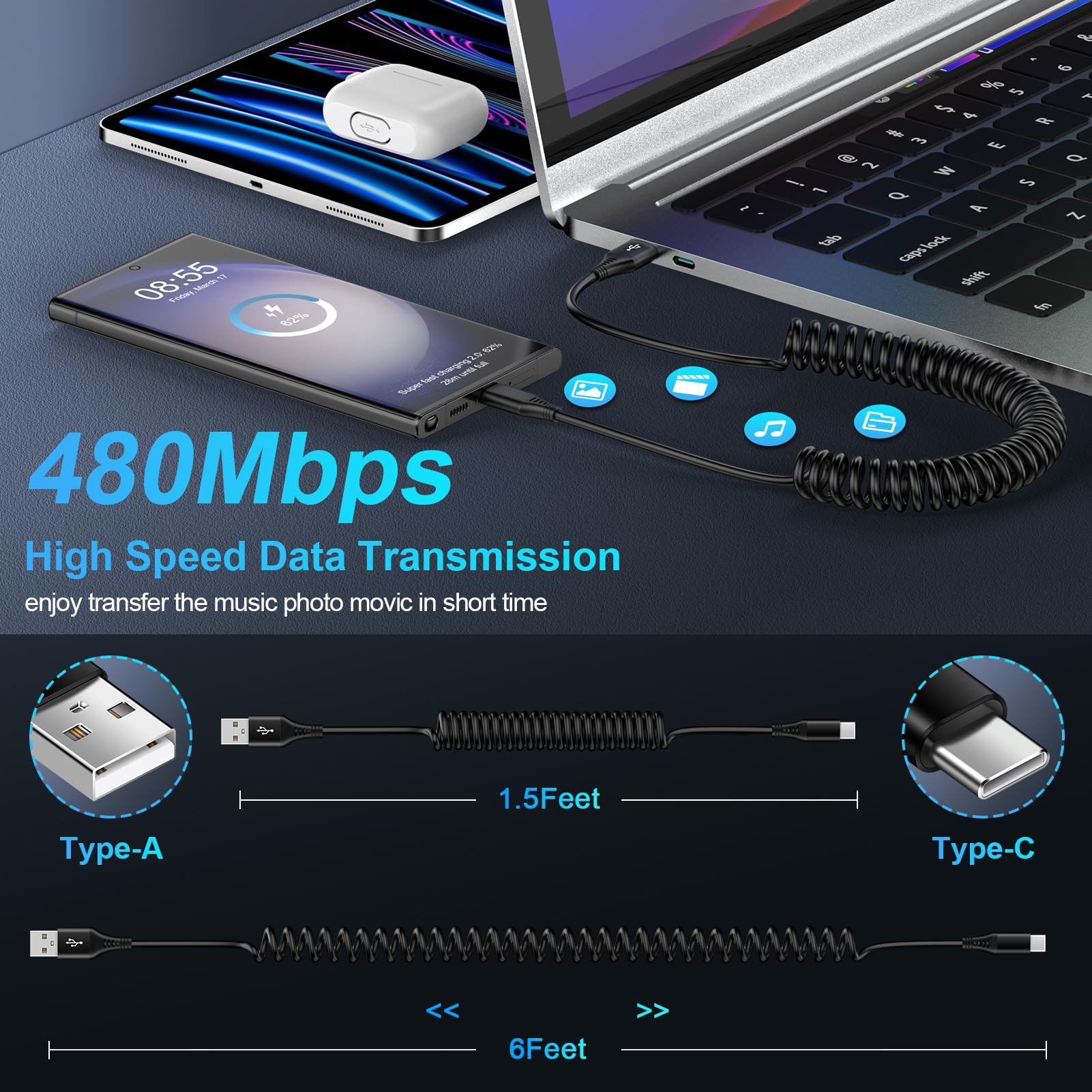 Galaxy S24Ultra 本体 充電ケーブル付き Amazon | Galaxy S24 Ultra USB - USB Cコイルケーブル 6