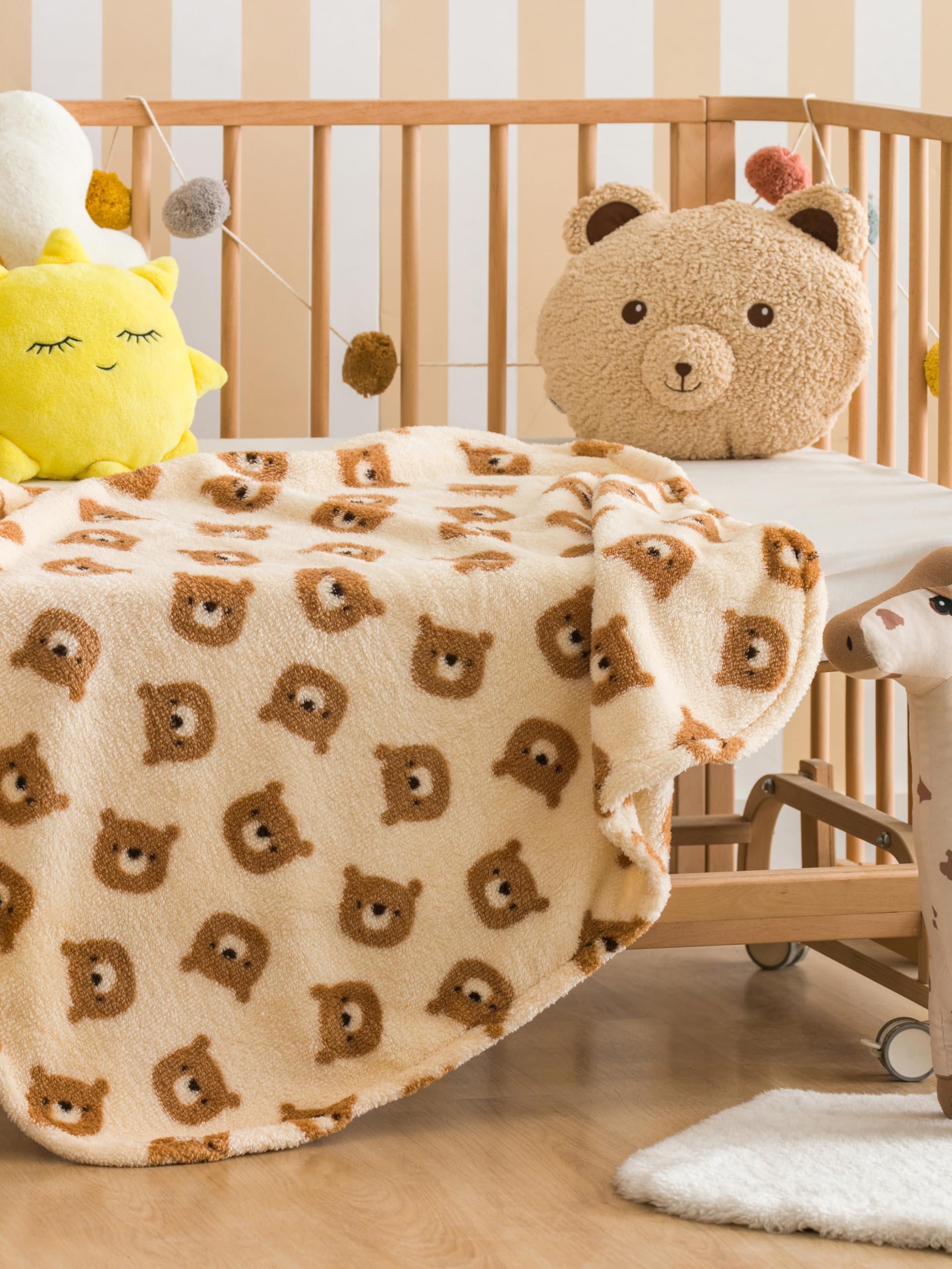 LC WAIKIKI Teddy Bear Printed Wellsoft Baby Blanket 80X100 Cm 80 X