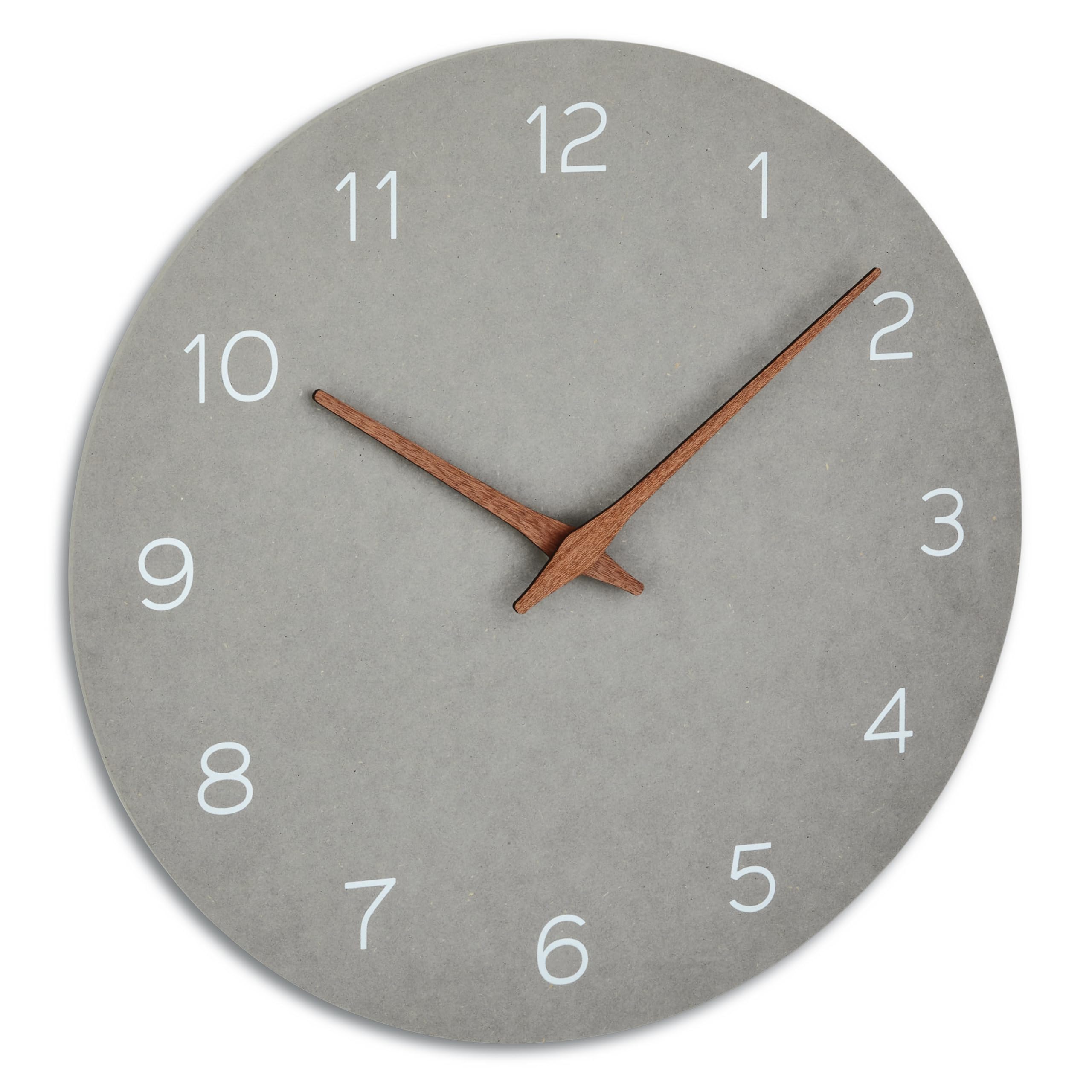 TFA Dostmann 60.3054.10 Reloj de Pared analógico con manecillas de Madera, Movimiento silencioso, Mecanismo de Calidad, Color Gris hormigón, 297 x 45 x 297 mm (la x an x al)