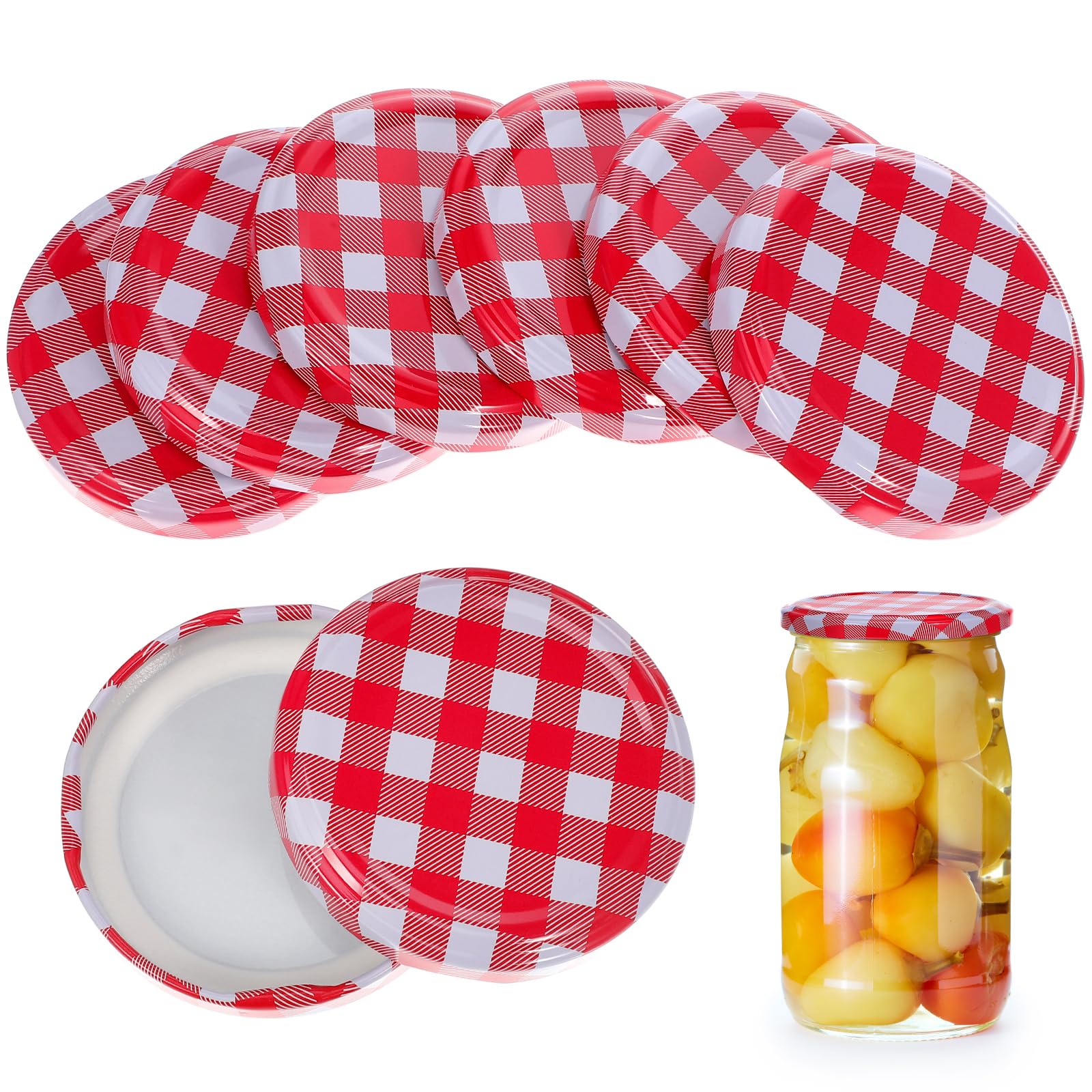 Couvercles de bocaux Mason 63 mm pour préserver vos confitures maison et légumes d'hiver