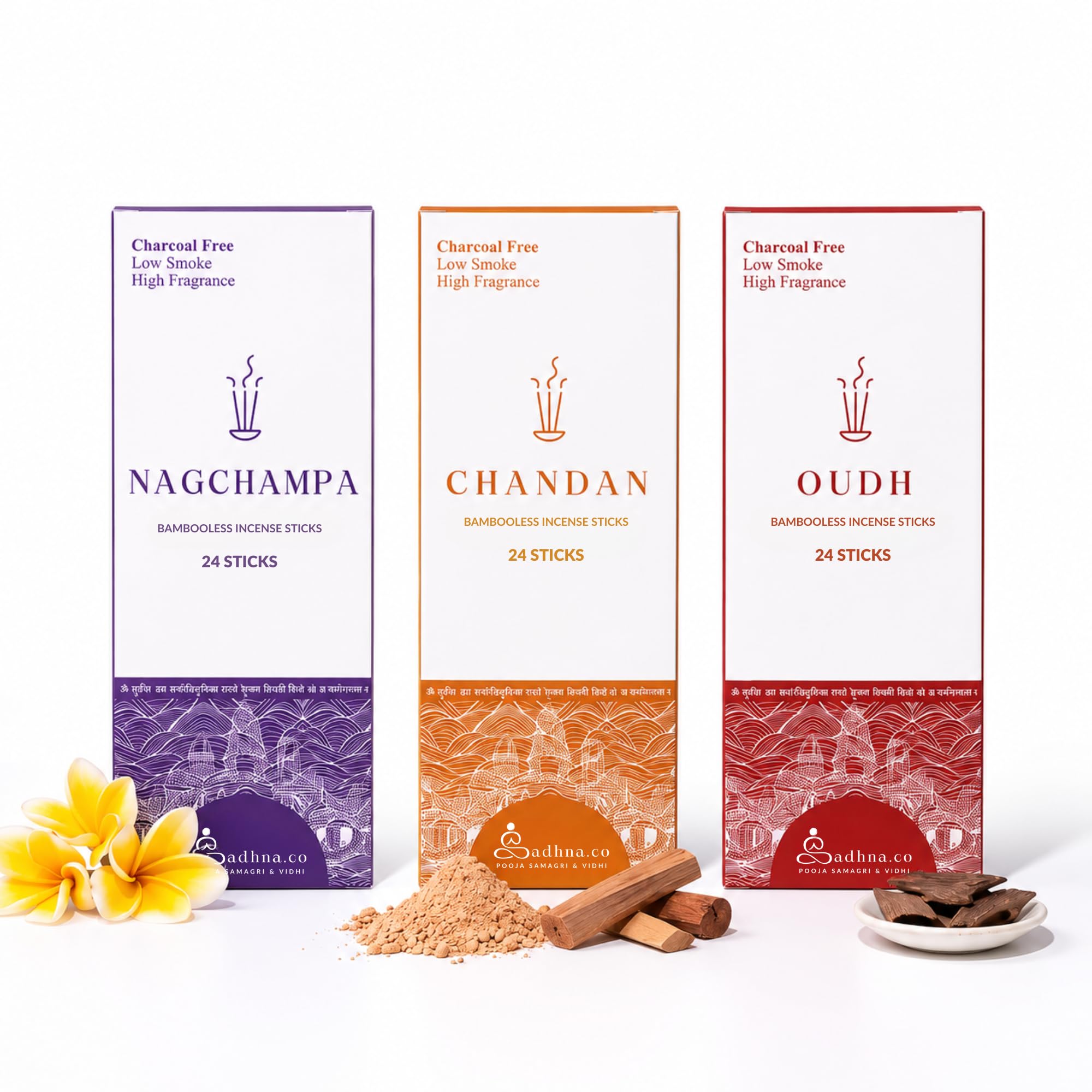 Premium Agarbatti Sticks - Oudh, Chandan & Nagchampa -1