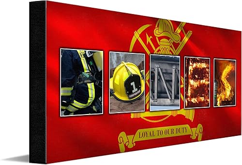 Vista 38 de Personal-Prints FIREFIGHTER - Decoración artística con nombre personalizado o regalo para el bombero o la bombera, regalo de arte de pared