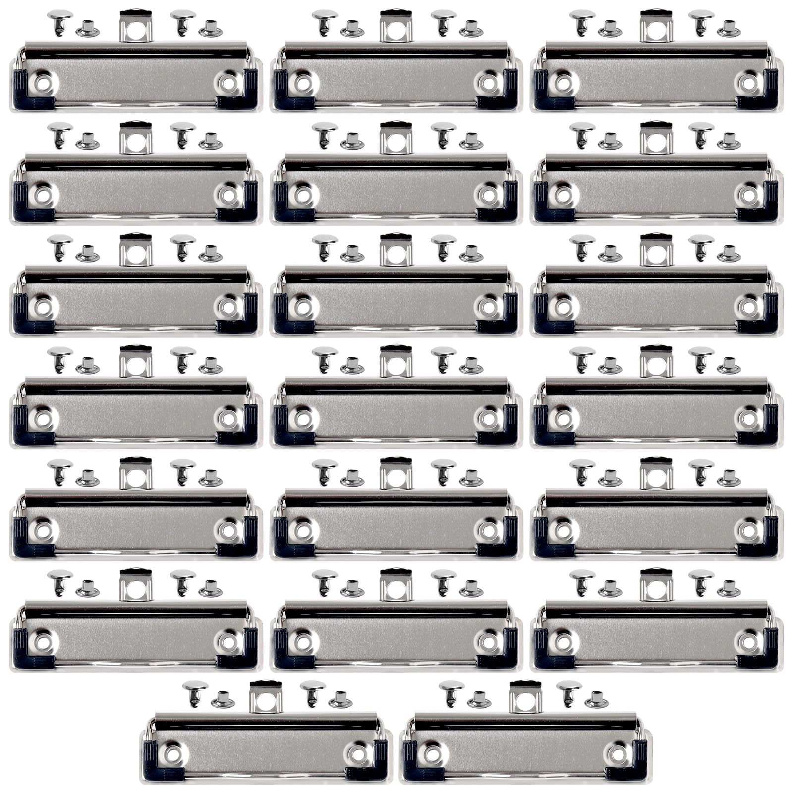 SBYURE 20 Pack Clipboard Clips with Rivets Mountable Clipboard Clamps Metal Clipboards Hardware with Rubber Grip and Hanging Hole for Office, School,