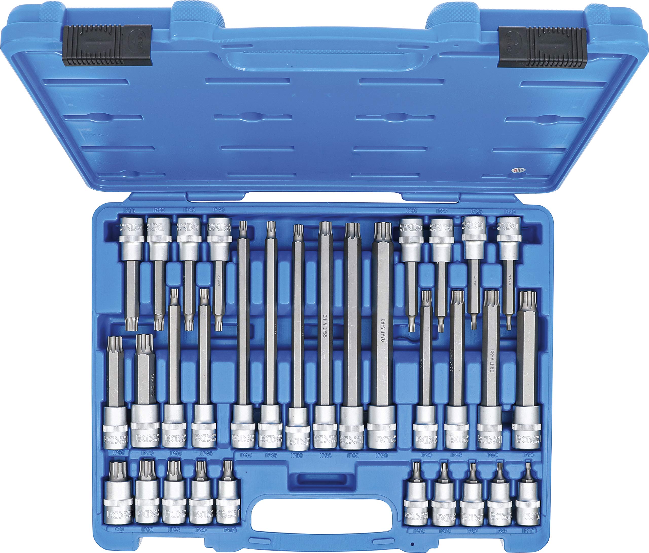 BGS 5190 | Juego de puntas de vaso | entrada 12,5 mm (1/2") | perfil en TP (para Torx Plus) TP20 - TP70 | 32 piezas