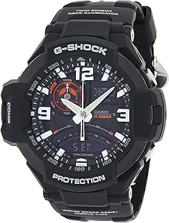 ساعة من كاسيو للرجال، بمينا سوداء وسوار أسود، عرض تناظري-رقمي