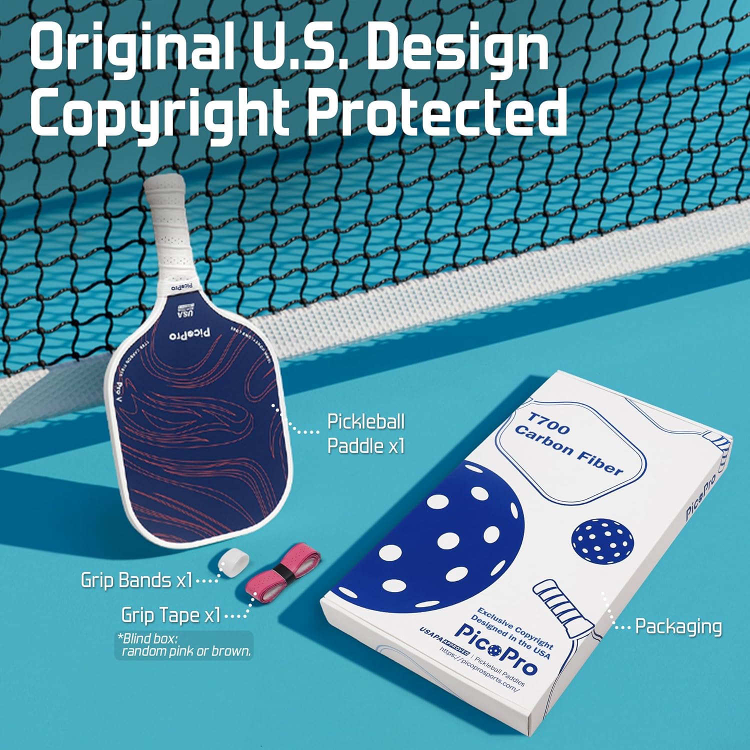 Carbon Fiber Pickleball Paddle 16mm Pro Pickleball Paddle USAPA Approved Pickle Ball Racket Lightweight Beginner-Friendly