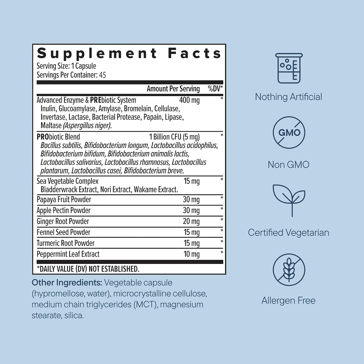 Zenwise Health Digestive Enzymes for Gut Health & Bloating Relief - Multi Enzymes Digestion Supplement with Probiotics, Bromelain & Papaya for Digestive Health Support - Men & Women - 45 Count - Image 2