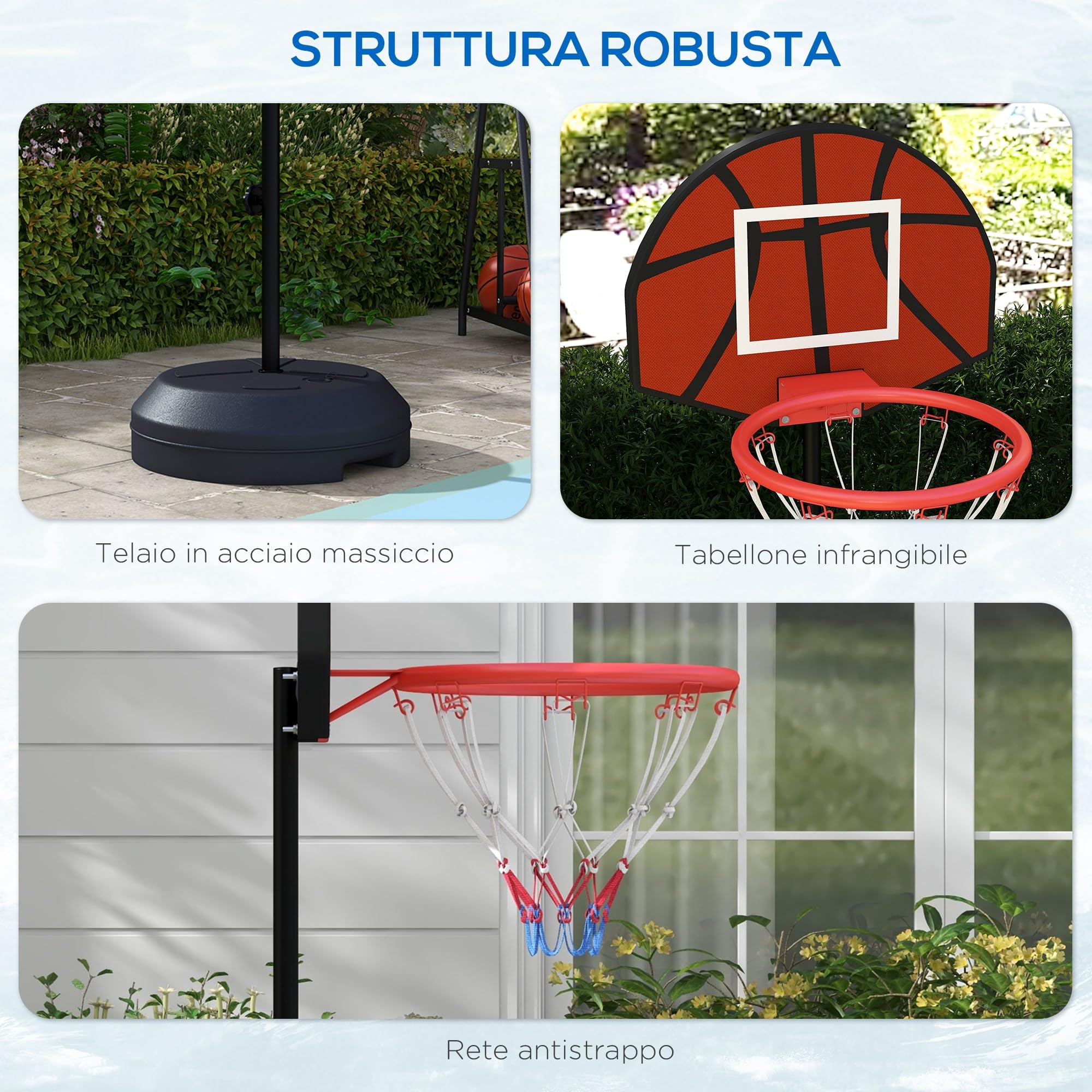 SPORTNOW Canestro Basket ad Altezza Regolabile con Bersaglio Freccette 2 in 1, Set da Gioco in Acciaio e PE con Base Riempibile e 6 Freccette, 38.5x48.5x179 cm, Nero e Marrone
