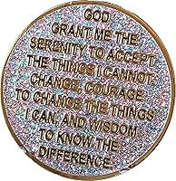 Vista 4 de 1 año AA Medallion Reflex Cumpleaños Funfetti Plata Glitter Gold Plated Color Chip