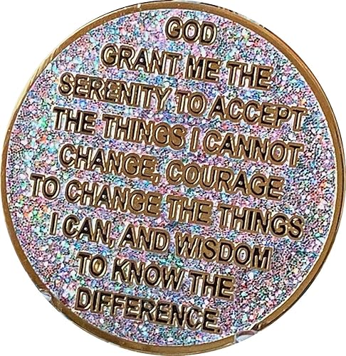 Miniatura 4 de 9 años AA Medallion Reflex Cumpleaños Funfetti Plata Glitter Gold Plated Color Chip