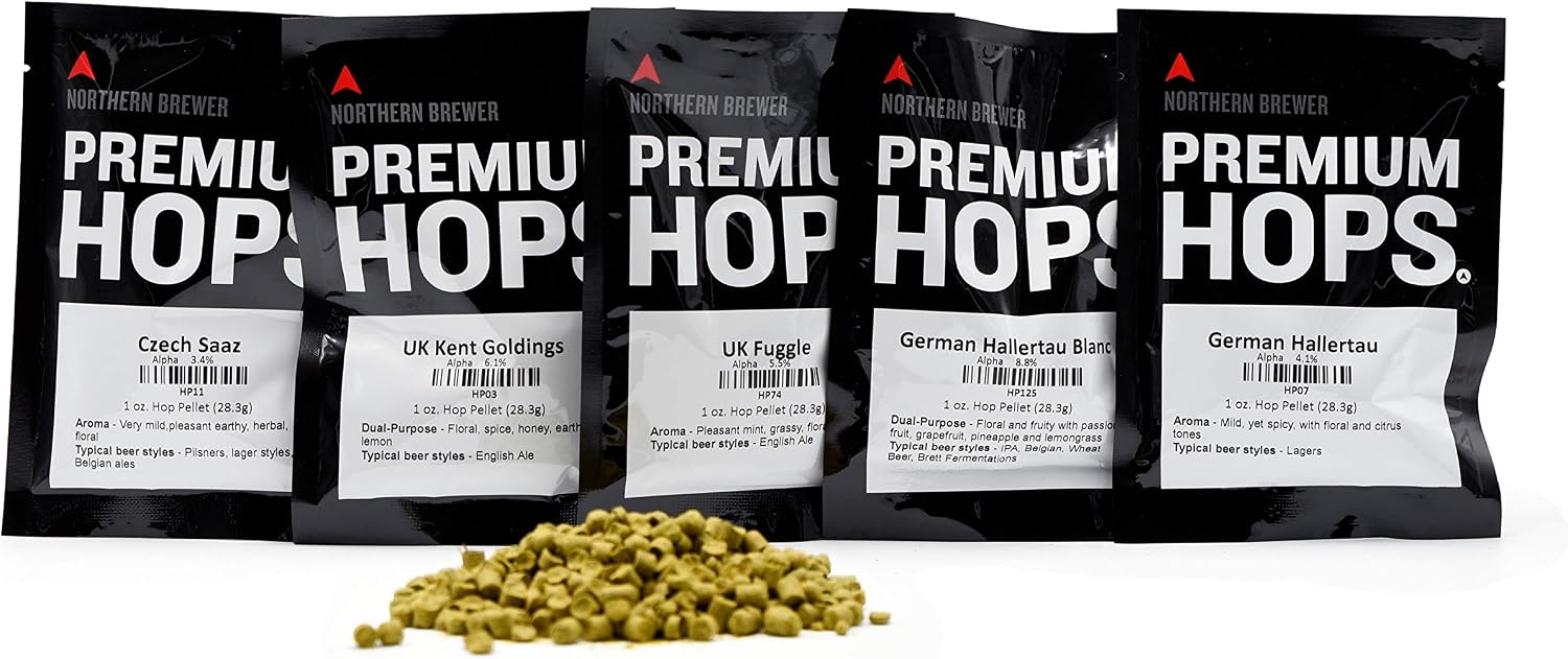 Northern Brewer - Hop Sampler Pack - 1 lb of Premium Assorted Hop Pellets (European Noble Hops) for Homebrewing Beer Making 1 pound