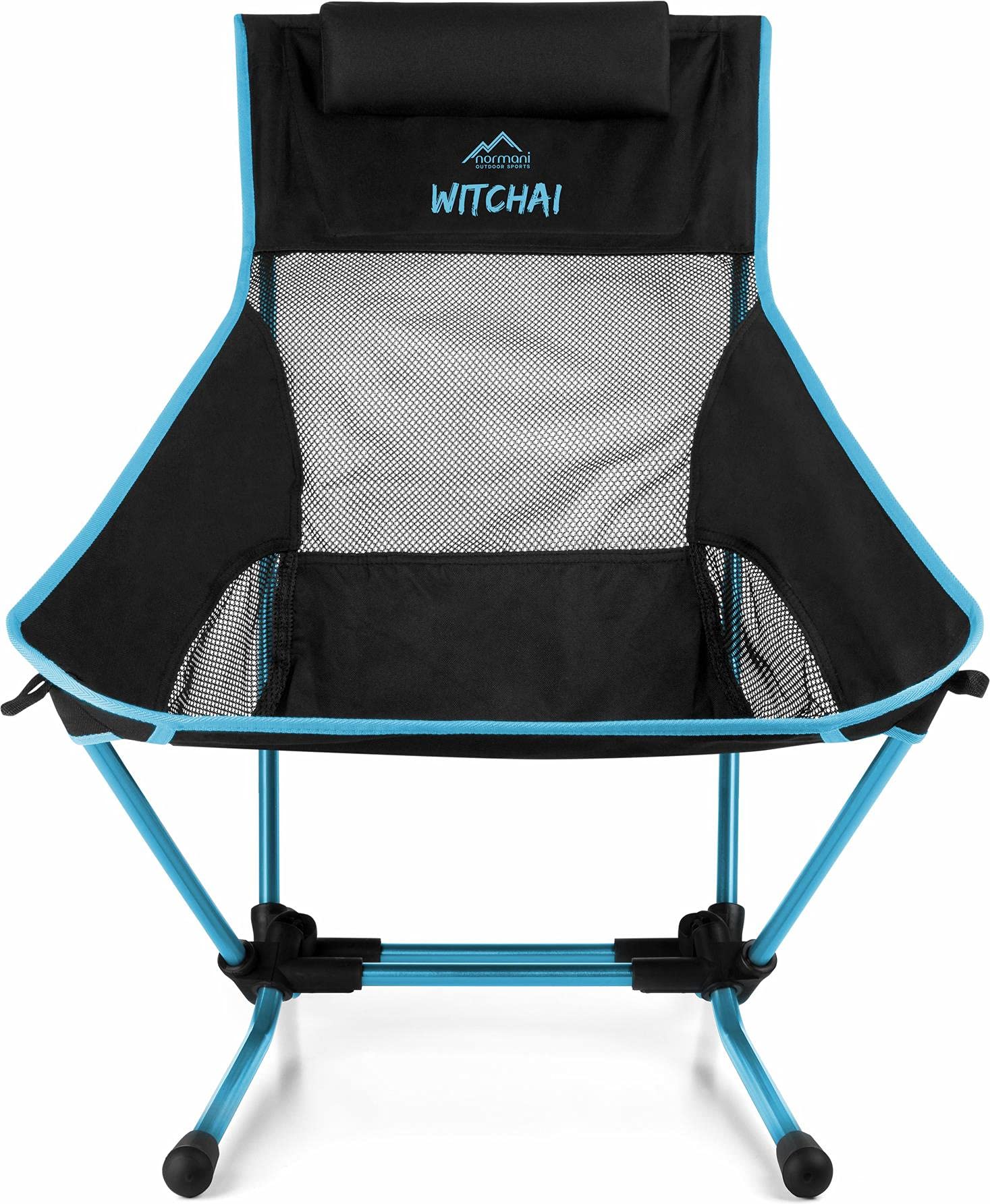 normani Strandstuhl klappbar Ultraleichter Campingstuhl faltbar Beachchair bis 150 kg - EXTREM kleines, leichtes Packmaß Blau OneSize