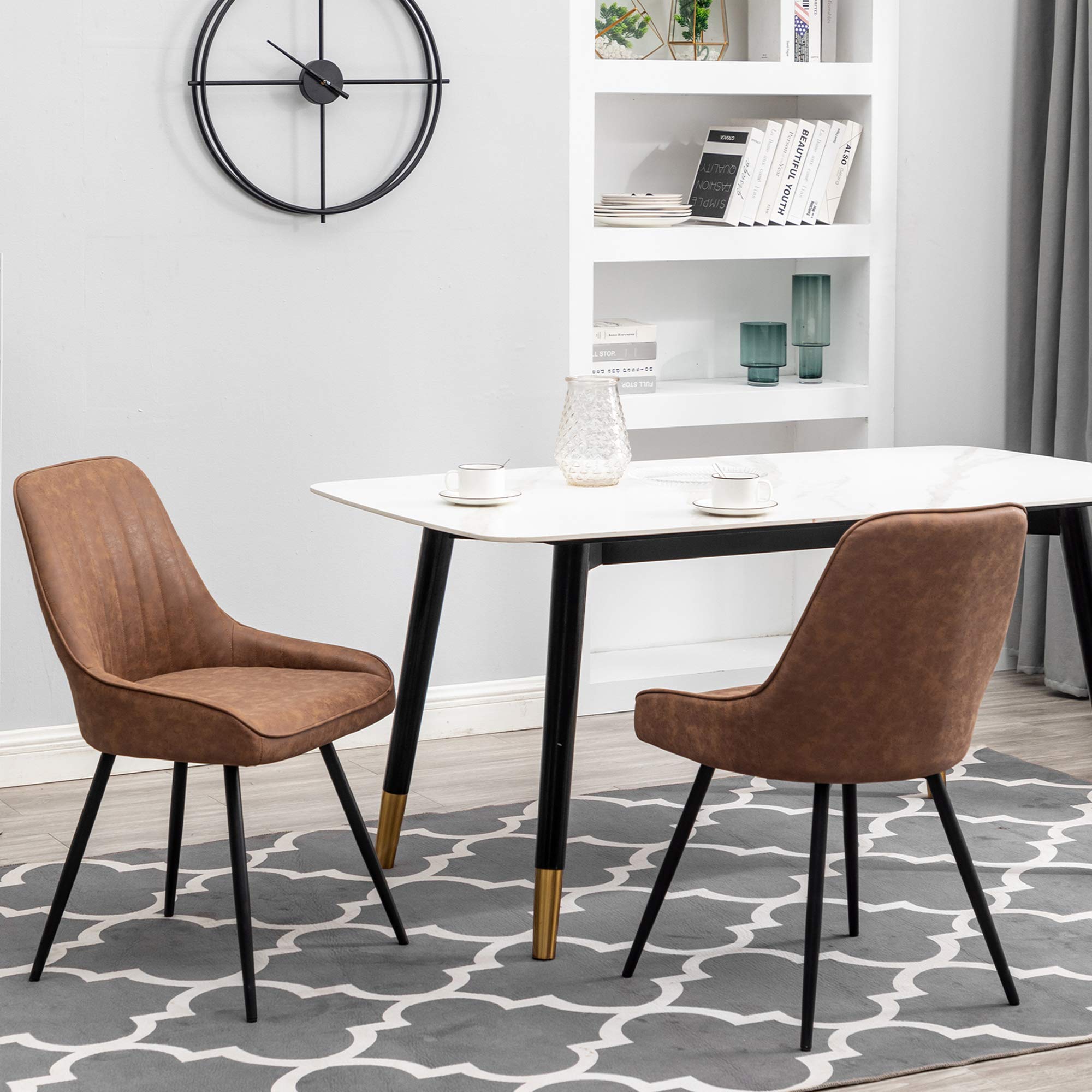 Buy Alunaune Modern Dining Chairs Set of 2 Upholstered Accent Chair Mid