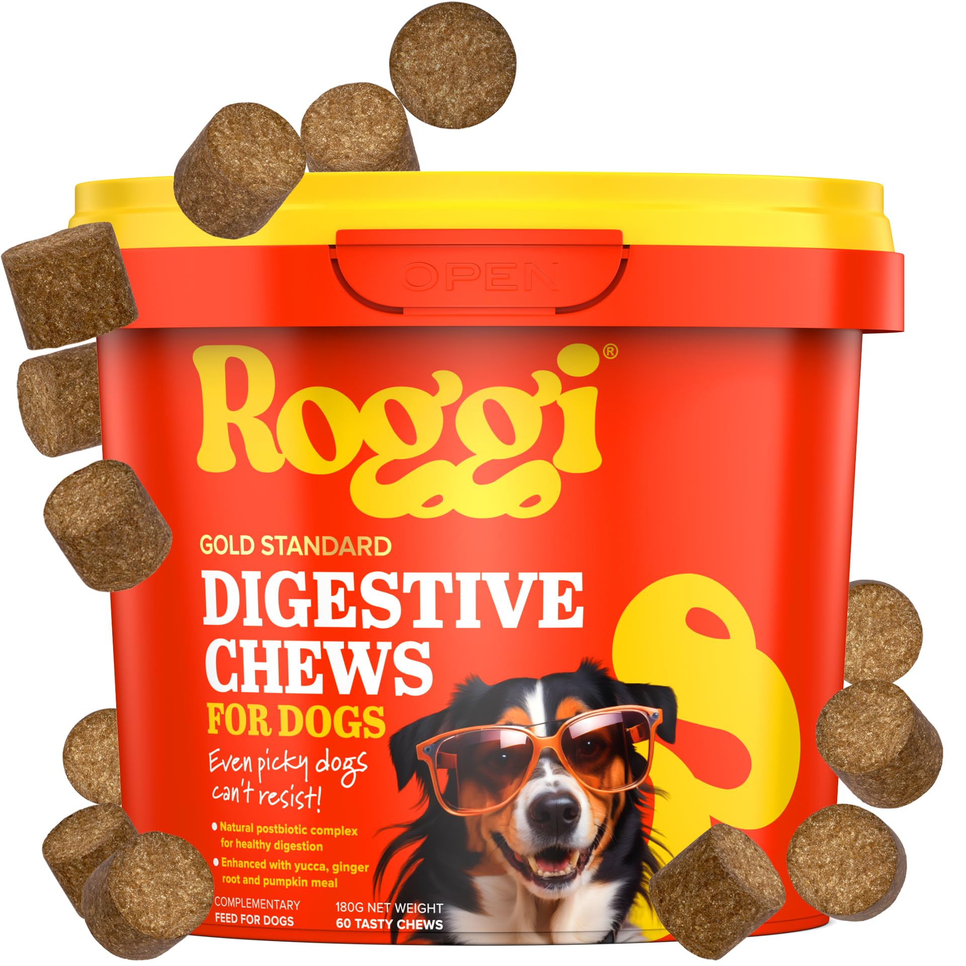 ROGGI Digestive Probiotic Chews for Dogs Probiotics for Dogs Dog Probiotics for Gut Health Dog Probiotic Supplements