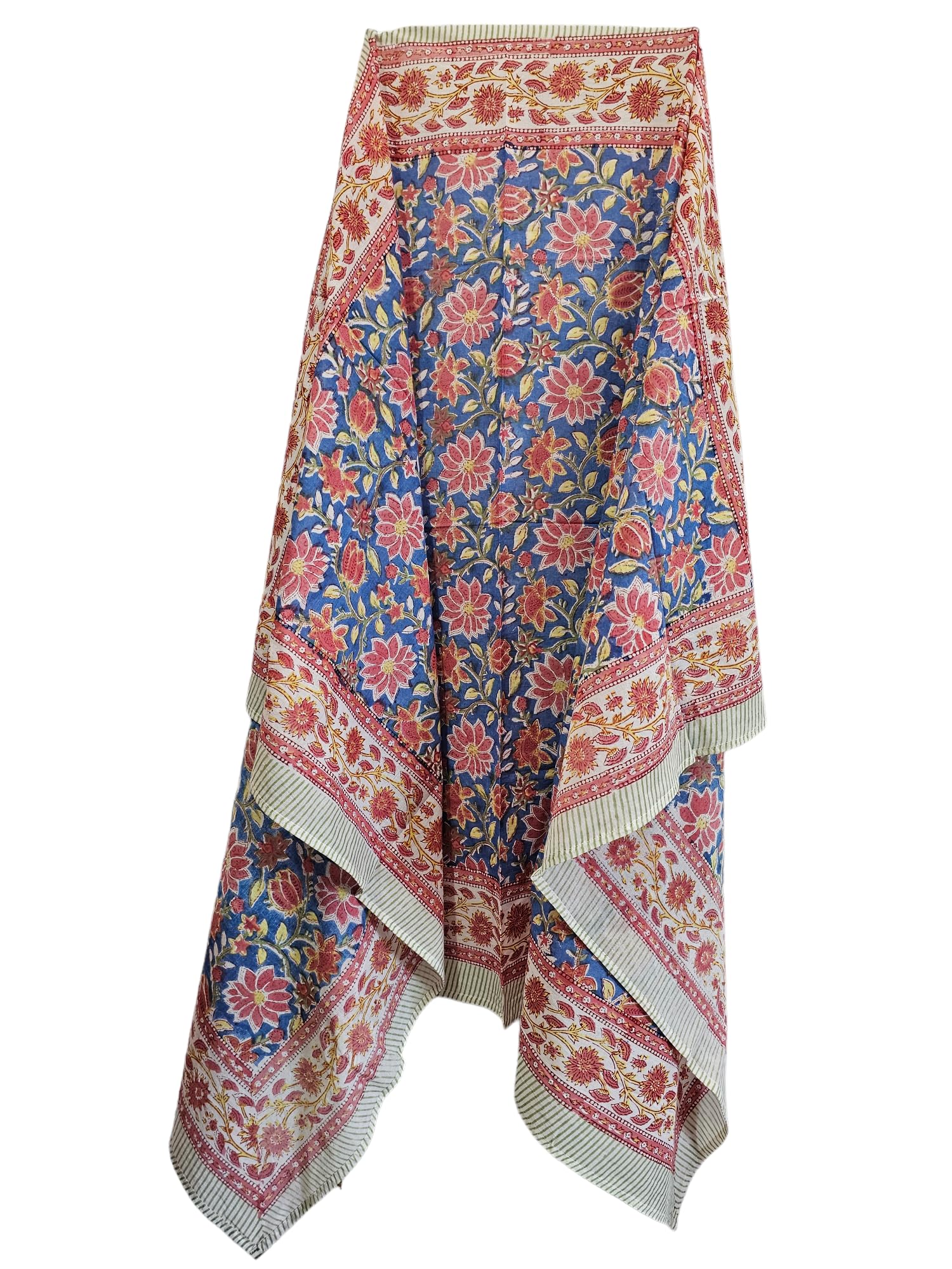 Indian Hand Made 100% Pure Cotton Block Printed Sarong, Rajasthani Printed Sarong Women Bikini Cover Swimsuit Scarves Long Pareo Size 44x72 Inch ss093