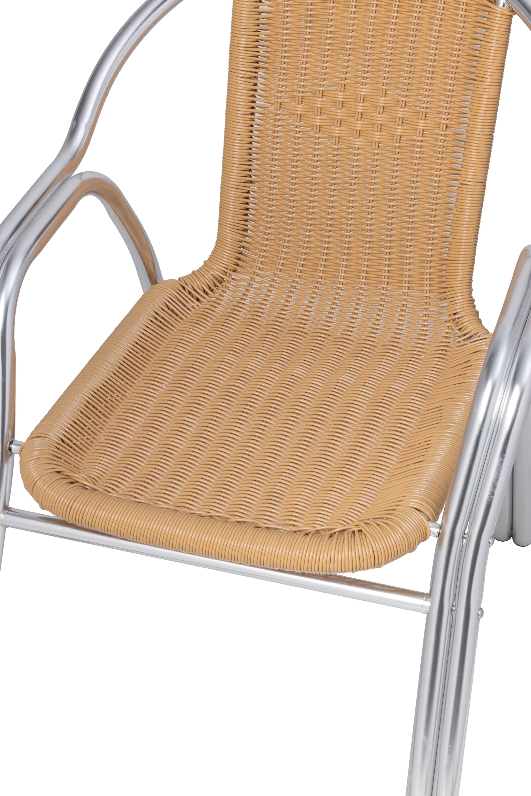 METRO Professional Chaise Gastro Empilable avec Accoudoirs Narni, Aluminium, 60 x 53 x 74 cm (Beige)
