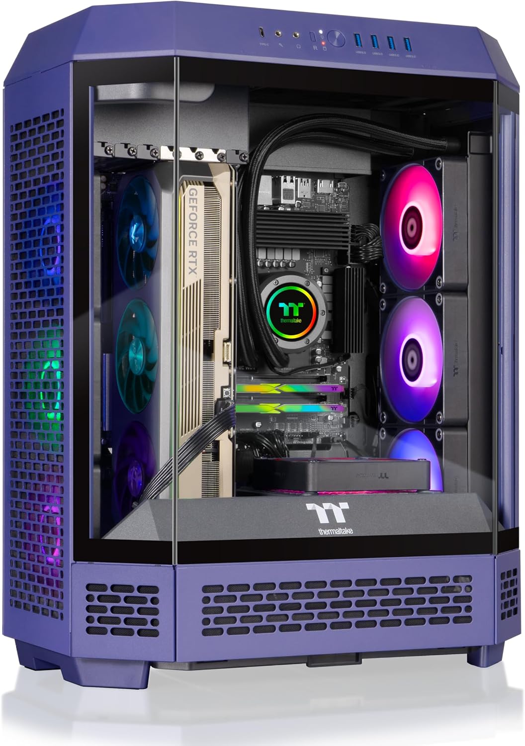 Thermaltake LCGS Reactor 9770TF Gaming Desktop (AMD Ryzen™ 7 9700X, ToughRam 32GB DDR5 6000MT/s RGB Memory, NVIDIA® GeForce RTX™ 5070 Ti, 2TB NVMe M.2, WiFi, Windows 11) T6FD-B850-57T-LCS