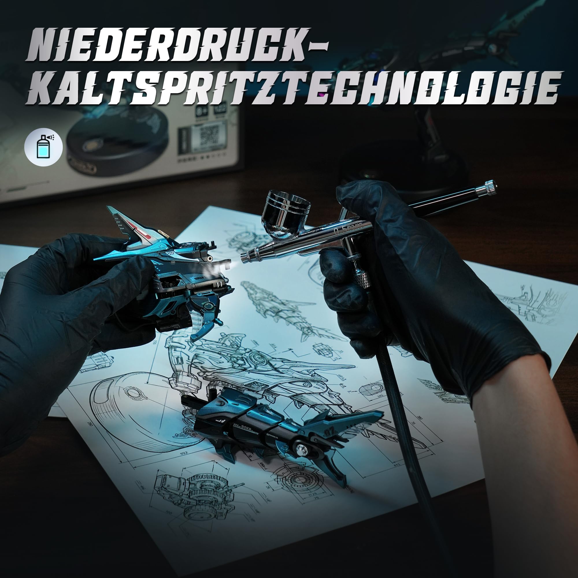 ROKR 3D Puzzle Hammerhai Mechanische Modellbau, Meerestiere 3D Puzzle Erwachsene Mit Bewegungs und LED Lichteffekt, Modellbausatz für Erwachsene (MI07)