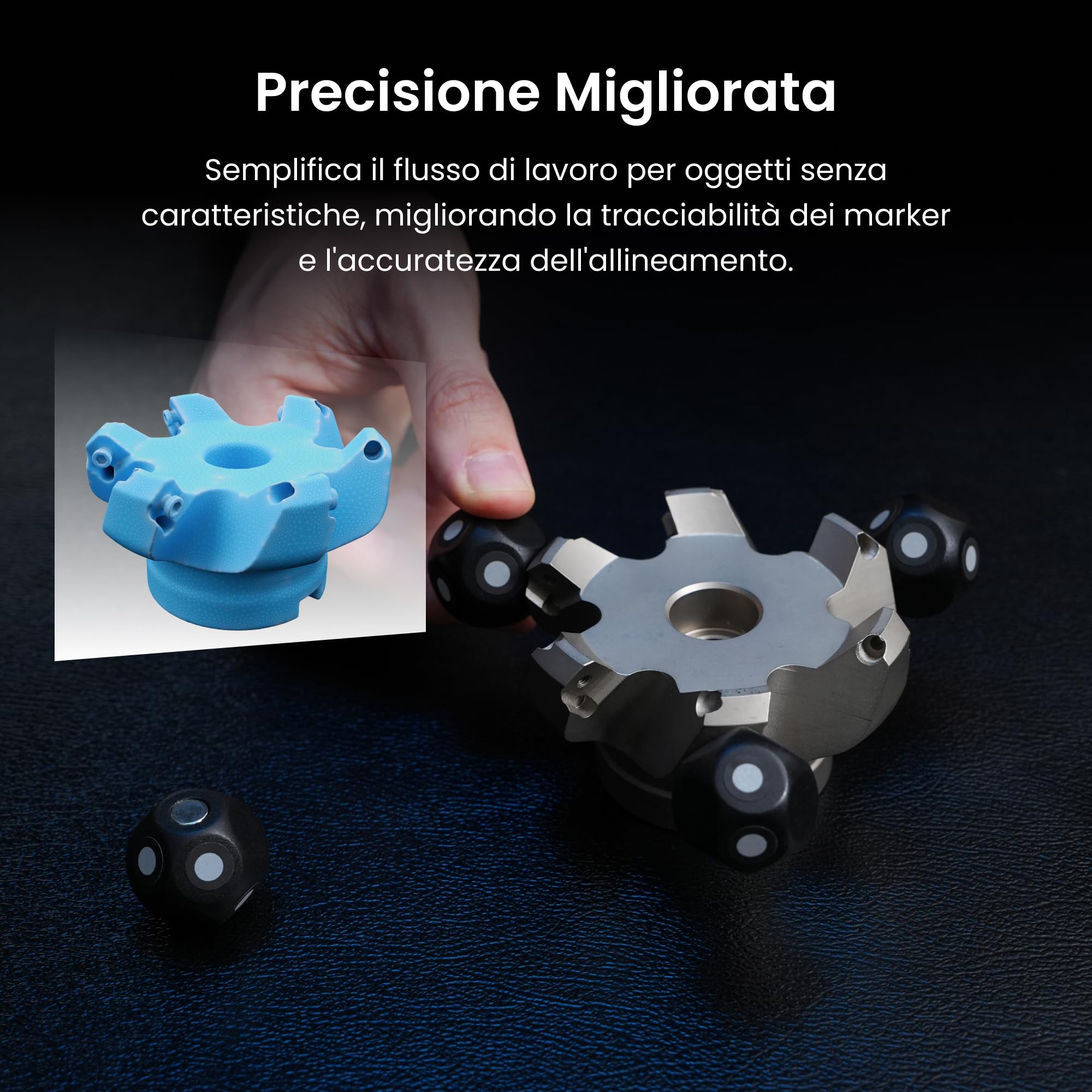 Revopoint Kit di Markers a Sfera Magnetici da 6 Pezzi per la Scansione 3D, Punti di Riferimento 3D per Prevenire la Perdita di Tracciatura e Migliorare la Precisione del Risultato