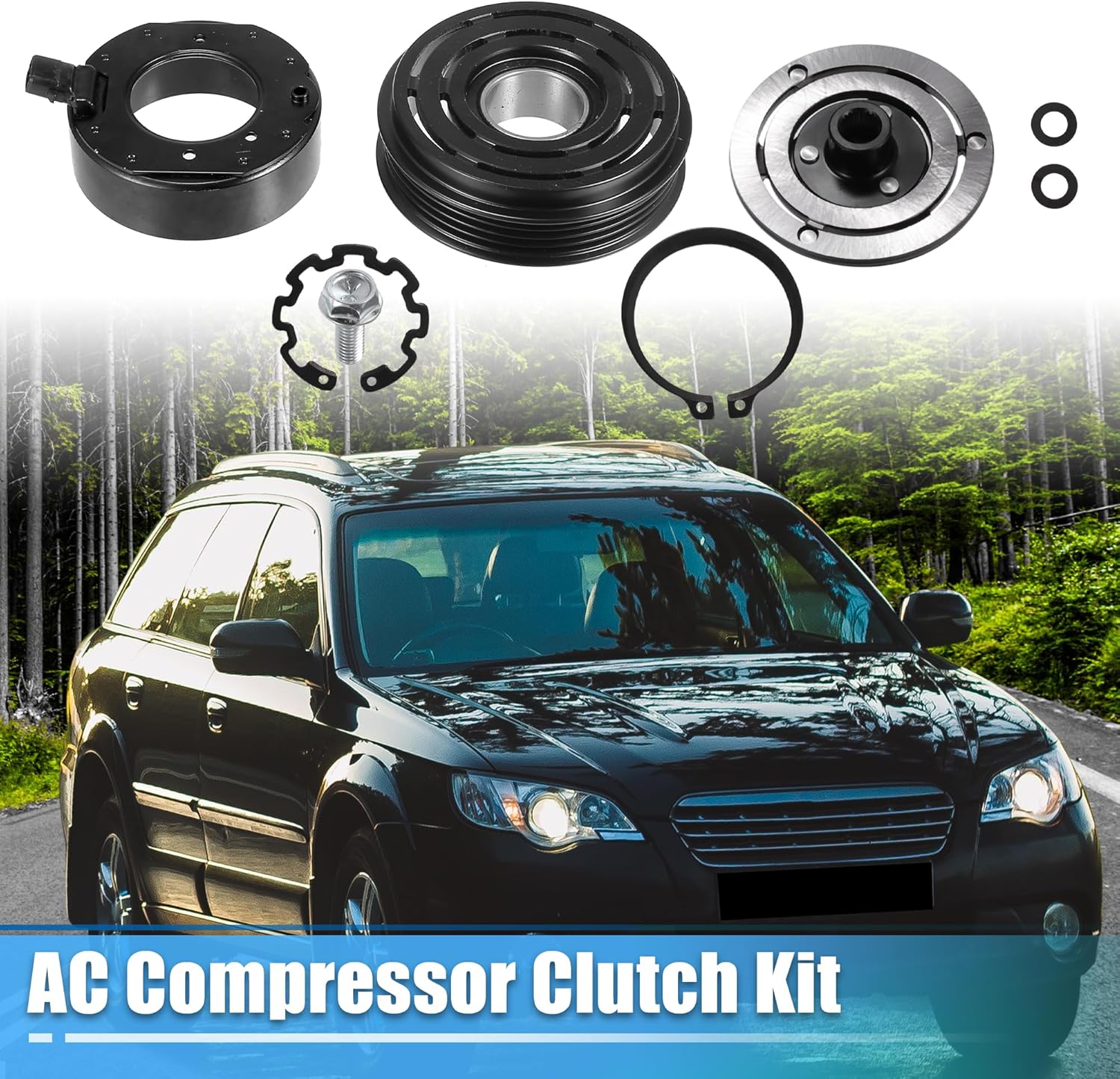 uxcell 1 Set AC Compressor Clutch Kit Replace for SUBARU OUTBACK 2005-2009 6 CYL 3.0L