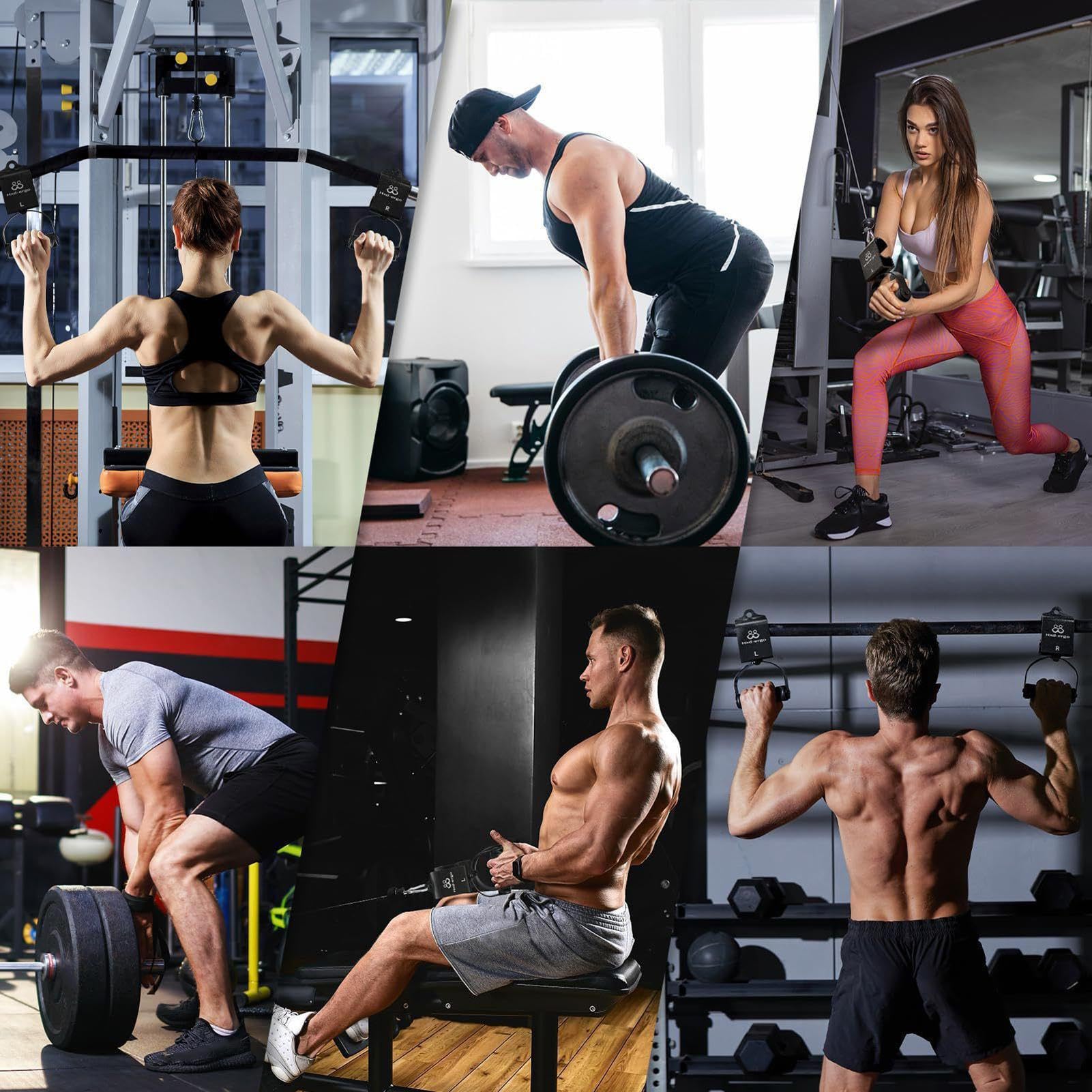 Maniglie per Allenamento in Palestra 1 Paio Di Fitness Antiscivolo | Maniglie Per Macchine A Cavi Palestra Fitness Per Atleti Donne Uomini Adulti Adolescenti Barra Per Trazioni Puleggia