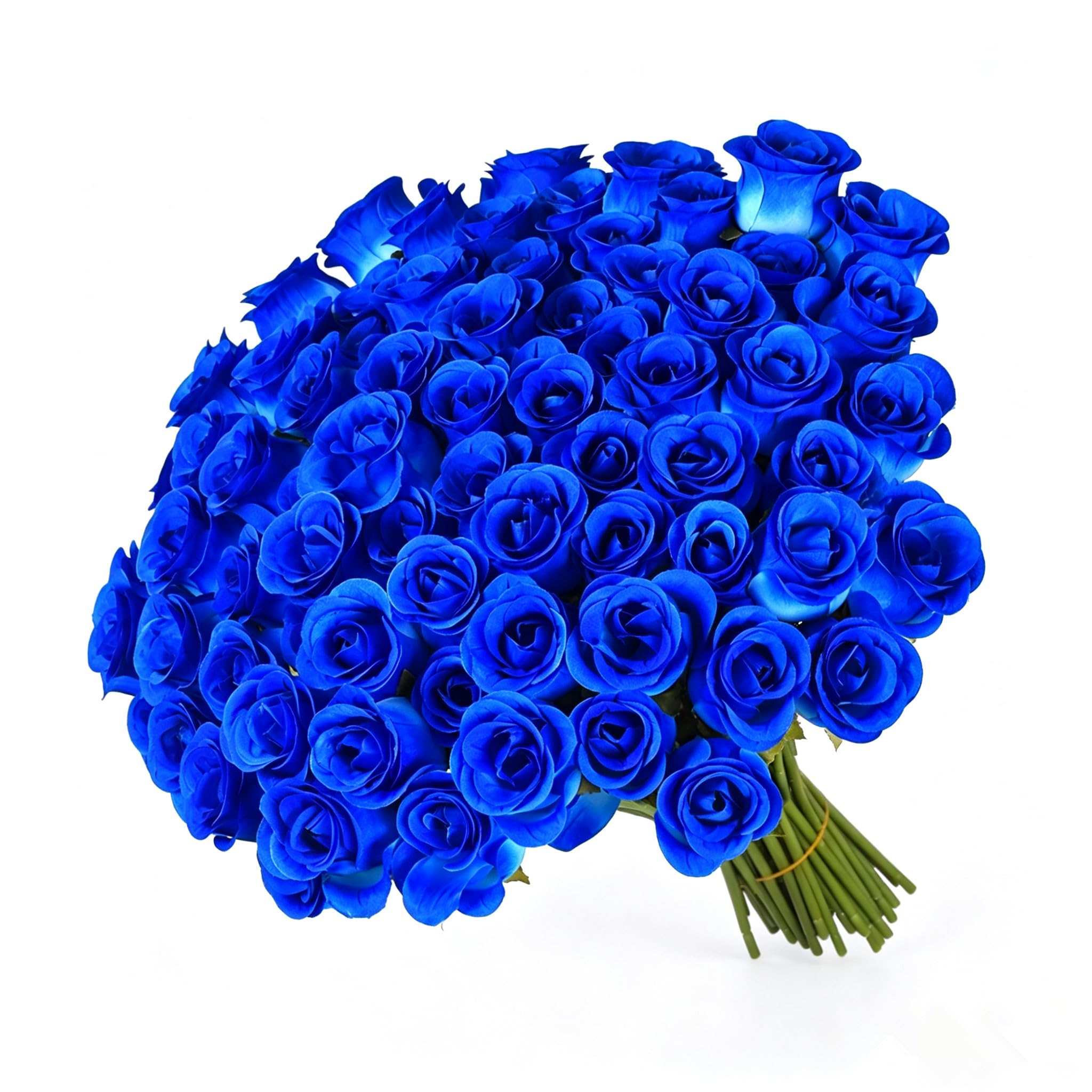 Kymo 50PCS 11.81" Long Stem Fabric Artificial Roses, Realistic Fake Rose Bouquet for Wedding Centerpieces, Bridal Bouquet, Valentine's Gifts & Home Decor (Kymo-Rose-Blue)