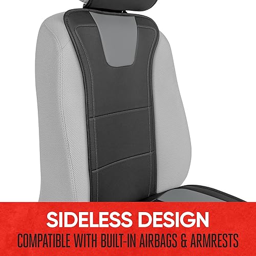 Miniatura 5 de Motor Trend DuraLuxe - Fundas para el asiento de cuero de imitación de color gris para auto, camión, furgoneta y SUV, juego de 2 unidades, cojines