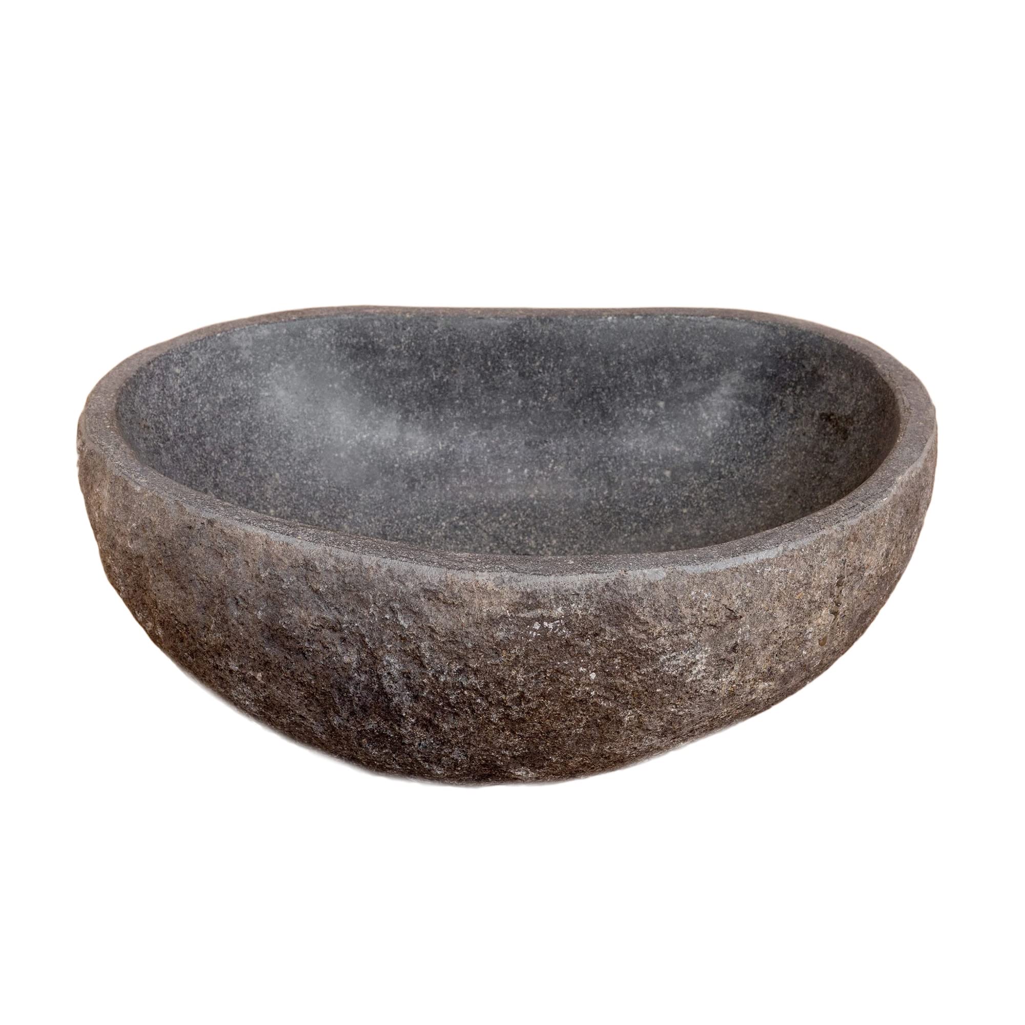 ART-CRAFT Steintrog Abreuvoir pour oiseaux, chiens et chats, en pierre naturelle, fait à la main, diamètre d'environ 25 cm, résistant au gel et aux intempéries, pièce unique, 7 à 9 kg