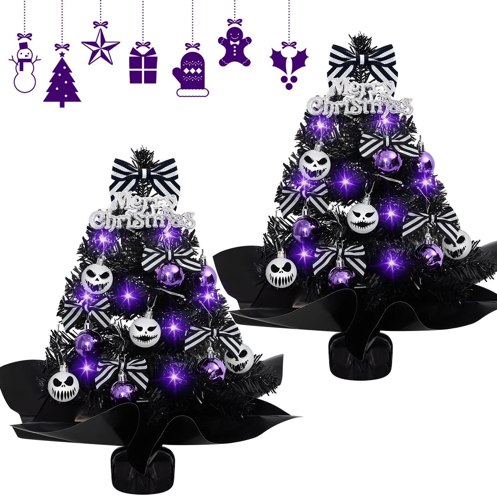 Amazon.co.jp: Syhood ミニブラッククリスマスツリーセット 2個パック