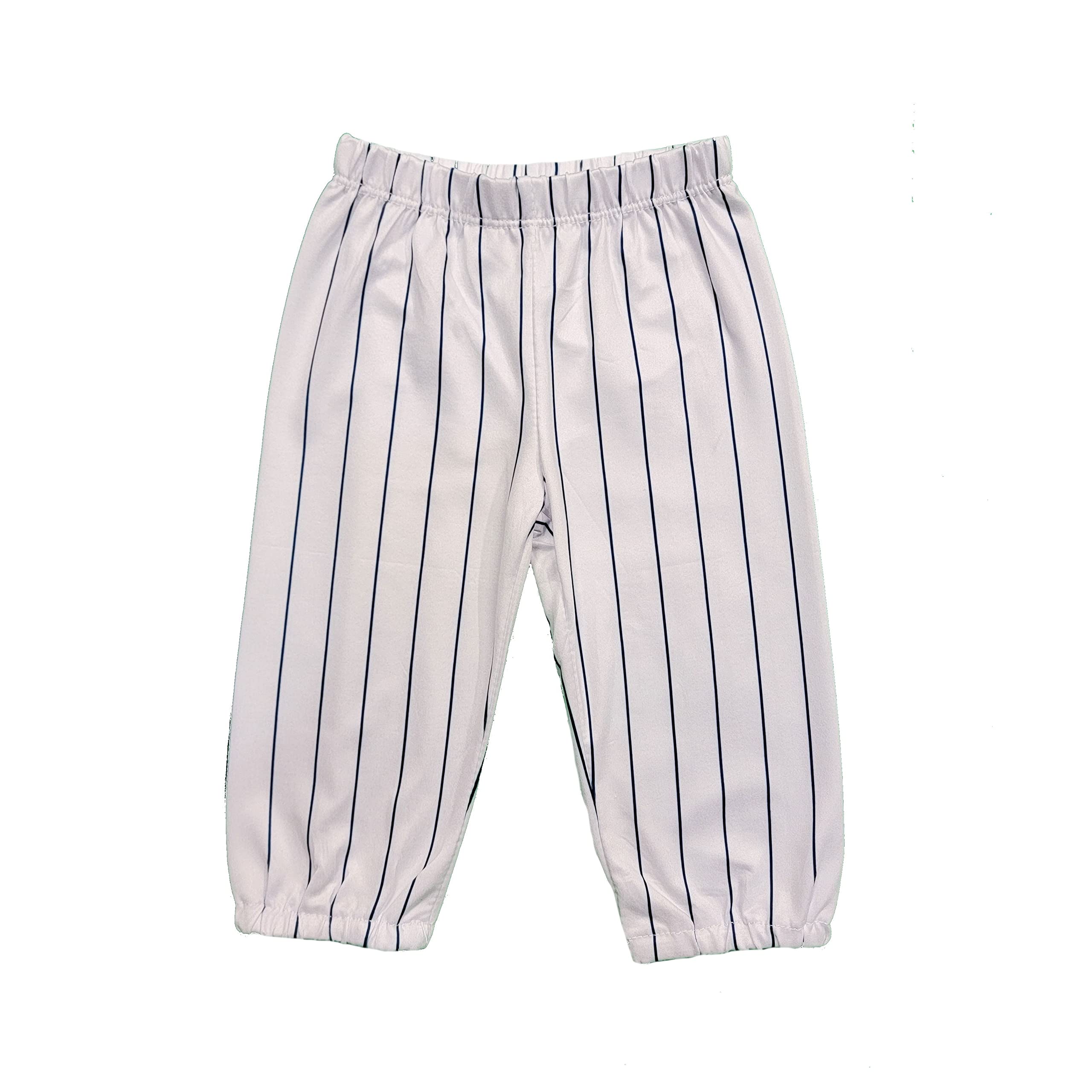 Baseball Pants Cake Smash Birthday Outfit Navy Blue Pinstripe Uniform Pants Half Way To First (12 Months)