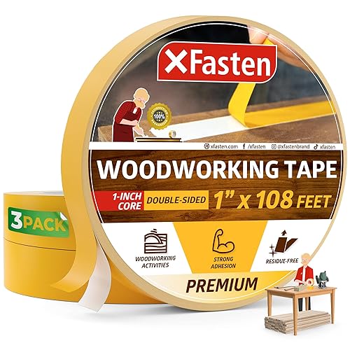XFasten Double Sided Woodworking Tape 1 inch x 36 Yards