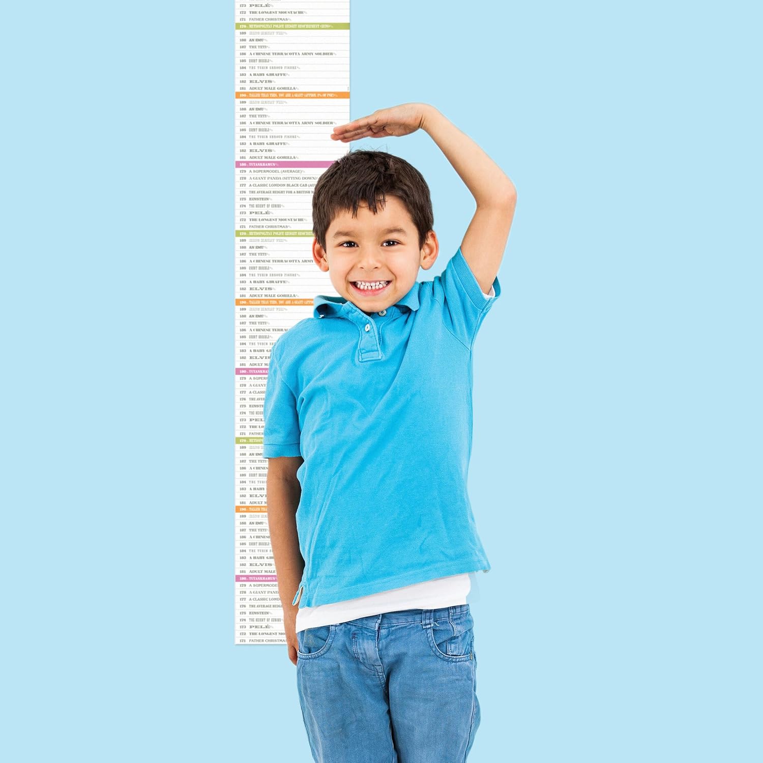 Luckies Height Chart for Kids - I'm As Big As Growth Chart - Funny Kids Height Wall Hanging Charts - Childrens Measuring Charts with Animal Facts - Nursery Decor Wall Sticker & Bedroom Accessories