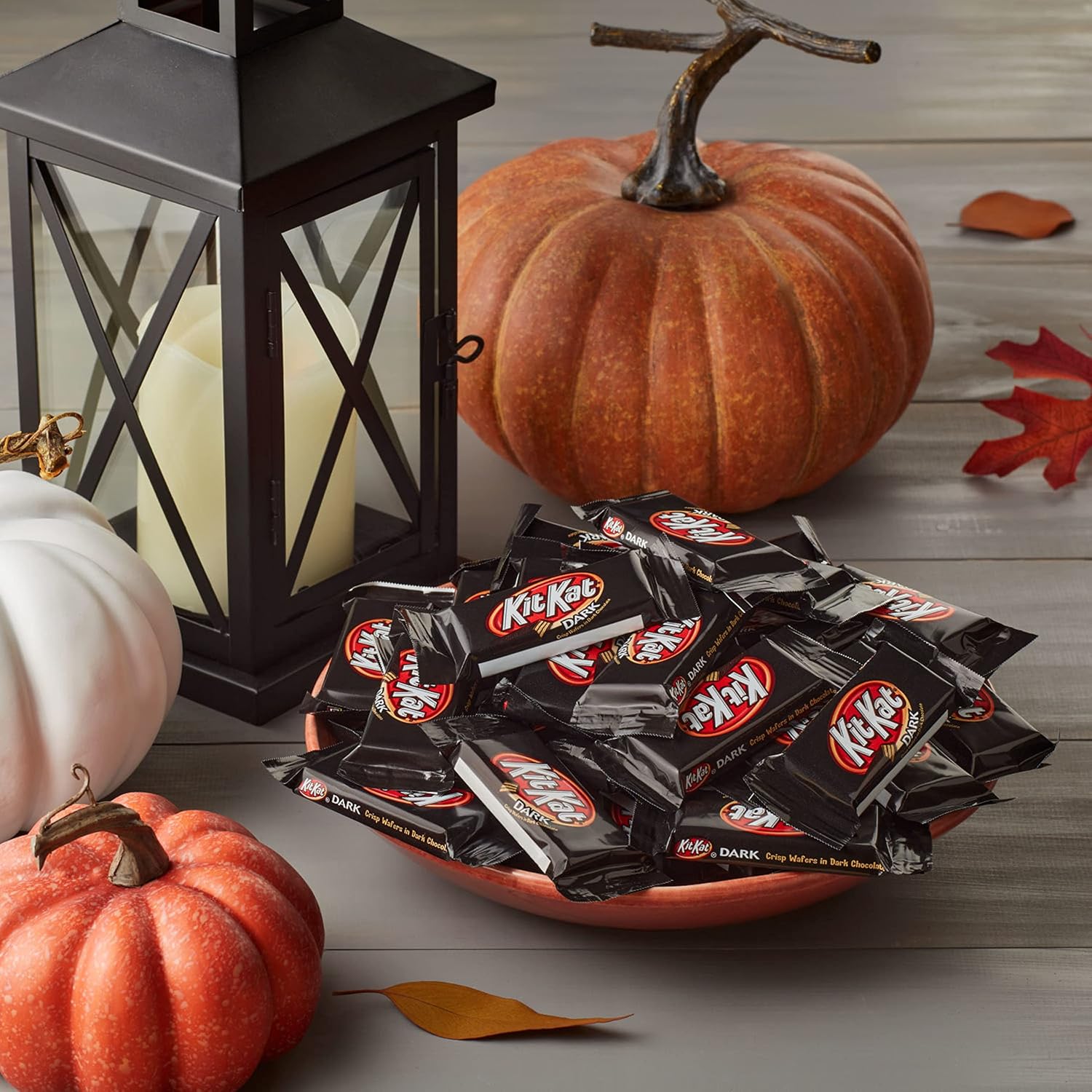 KIT KAT Dark Chocolate Snack Size, Halloween Wafer Candy Bars Bag, 9.8 oz