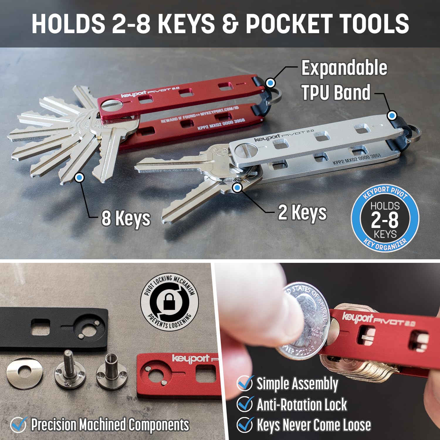 Amazon.co.jp: EDCキーオーガナイザーセット - コンパクトキーホルダー