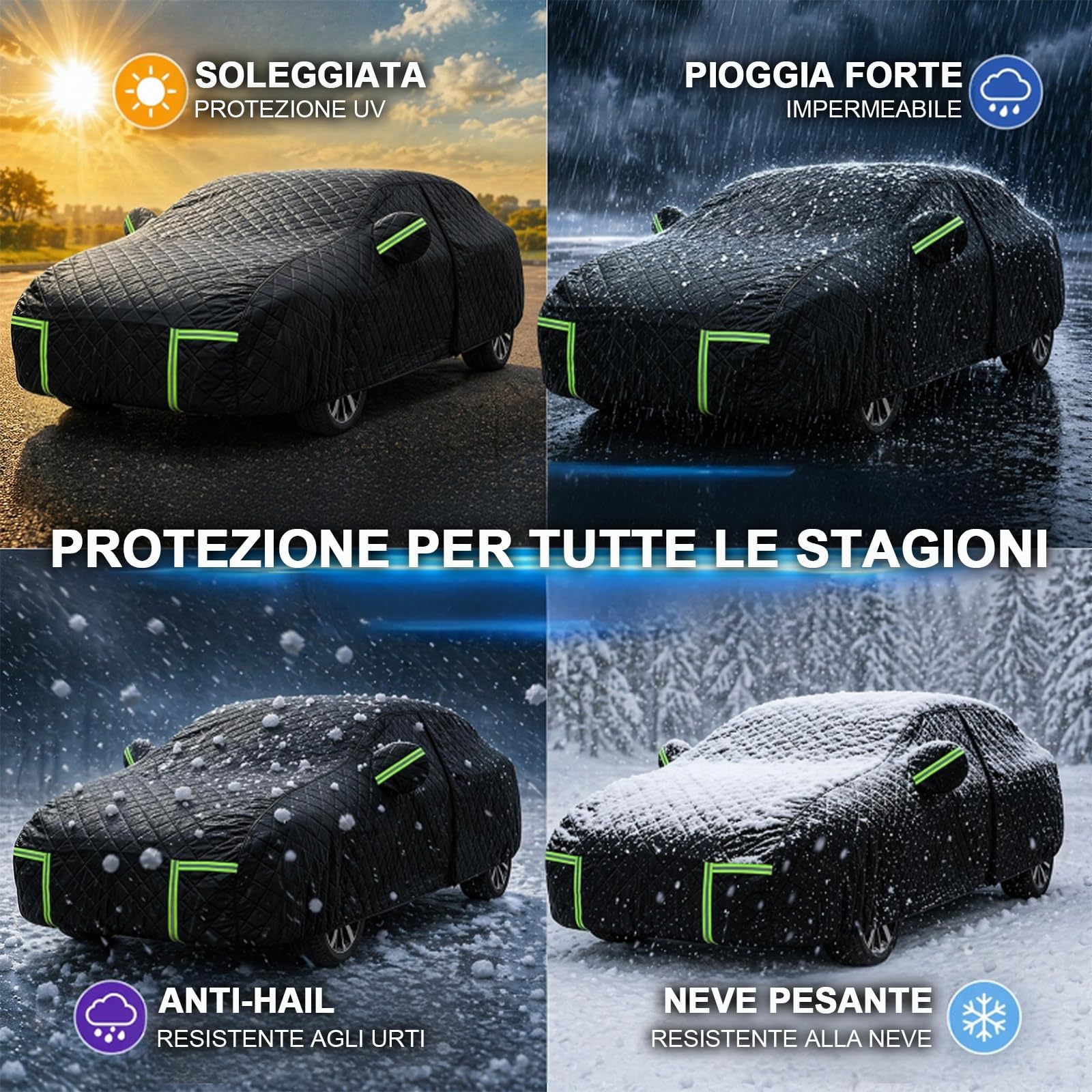 Telo Auto Antigrandine per Mazda CX-80 (2024-) 6 Strati Ispessiti, Tessuto Oxford, Fodera Morbida, Traspirante, Antivento, Impermeabile, Antigraffio, Anti-UV, 4 Stagioni