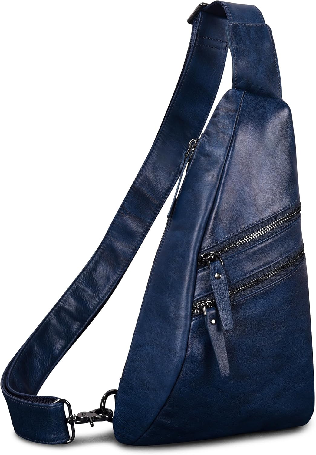 Leather Sling Bag Crossody Sling Backpack for Man and Women Small Over the Shoulder Pouch Purse (NavyBlue) - Image 2