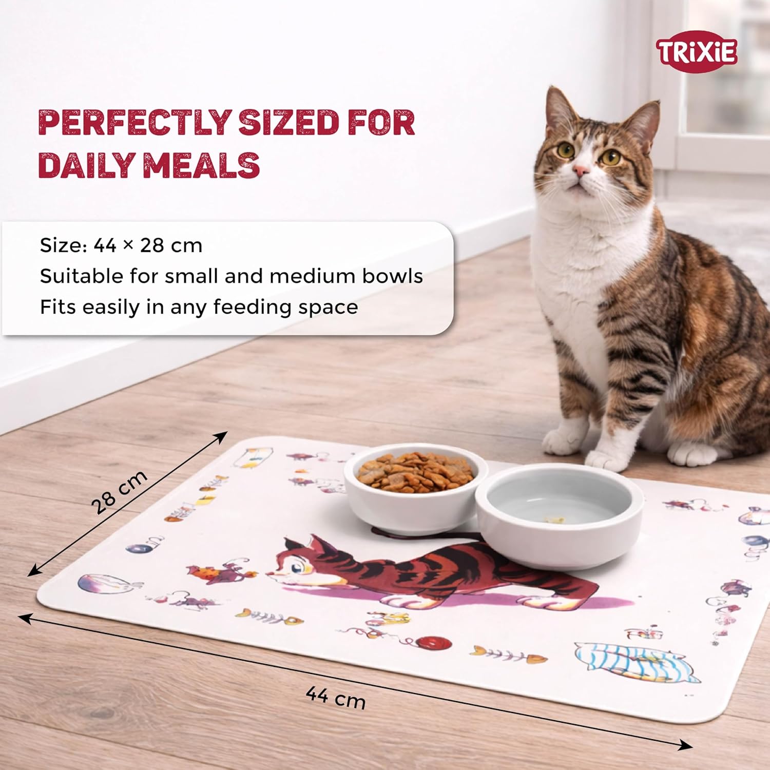 Trixie Comic Cat Print Place Mat, 44 x 28cm