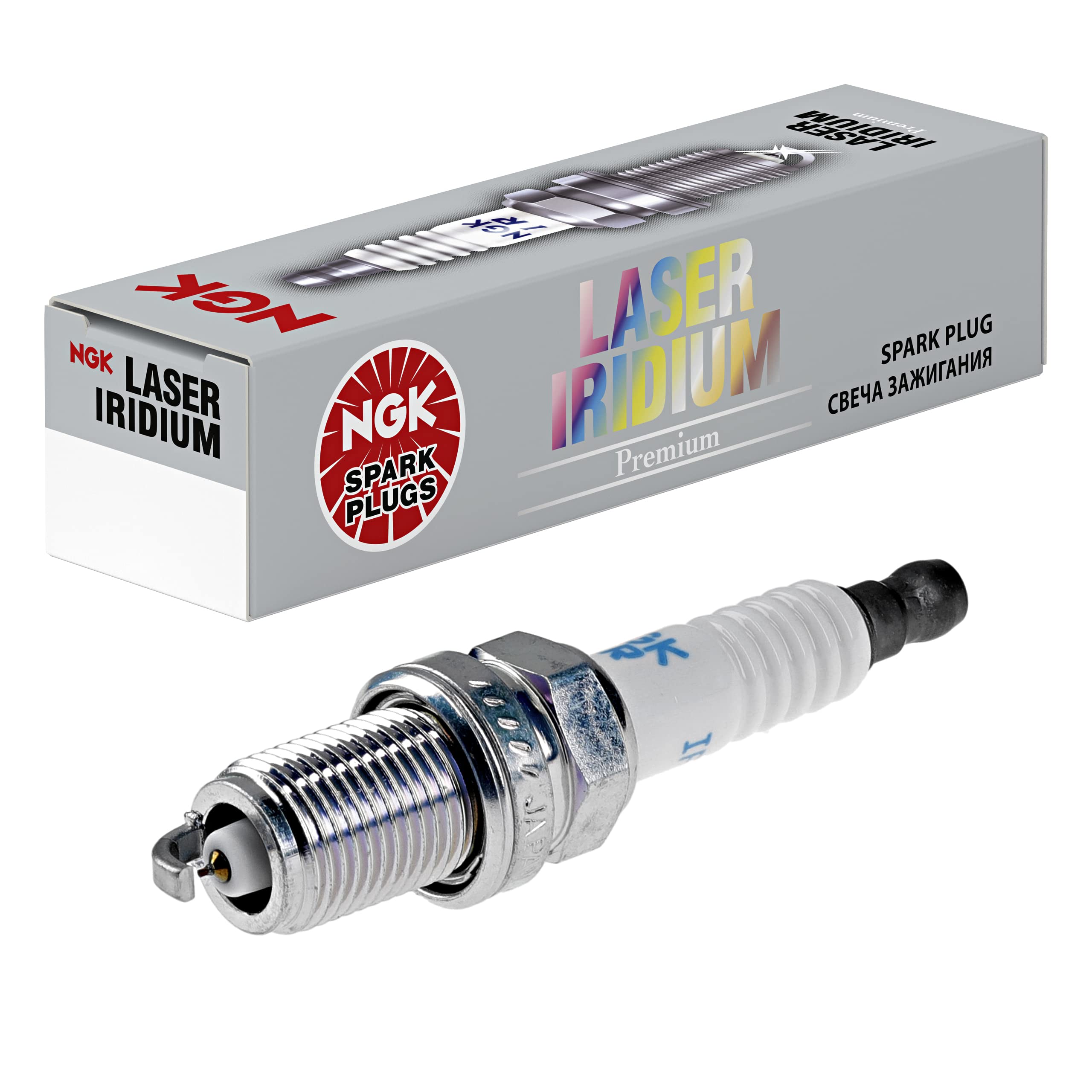 NGK Bougie d'allumage 4589 Électrode centrale à l'iridium 1-électrode de masse Antiparasitage 5kOhm avec siège à garniture plate