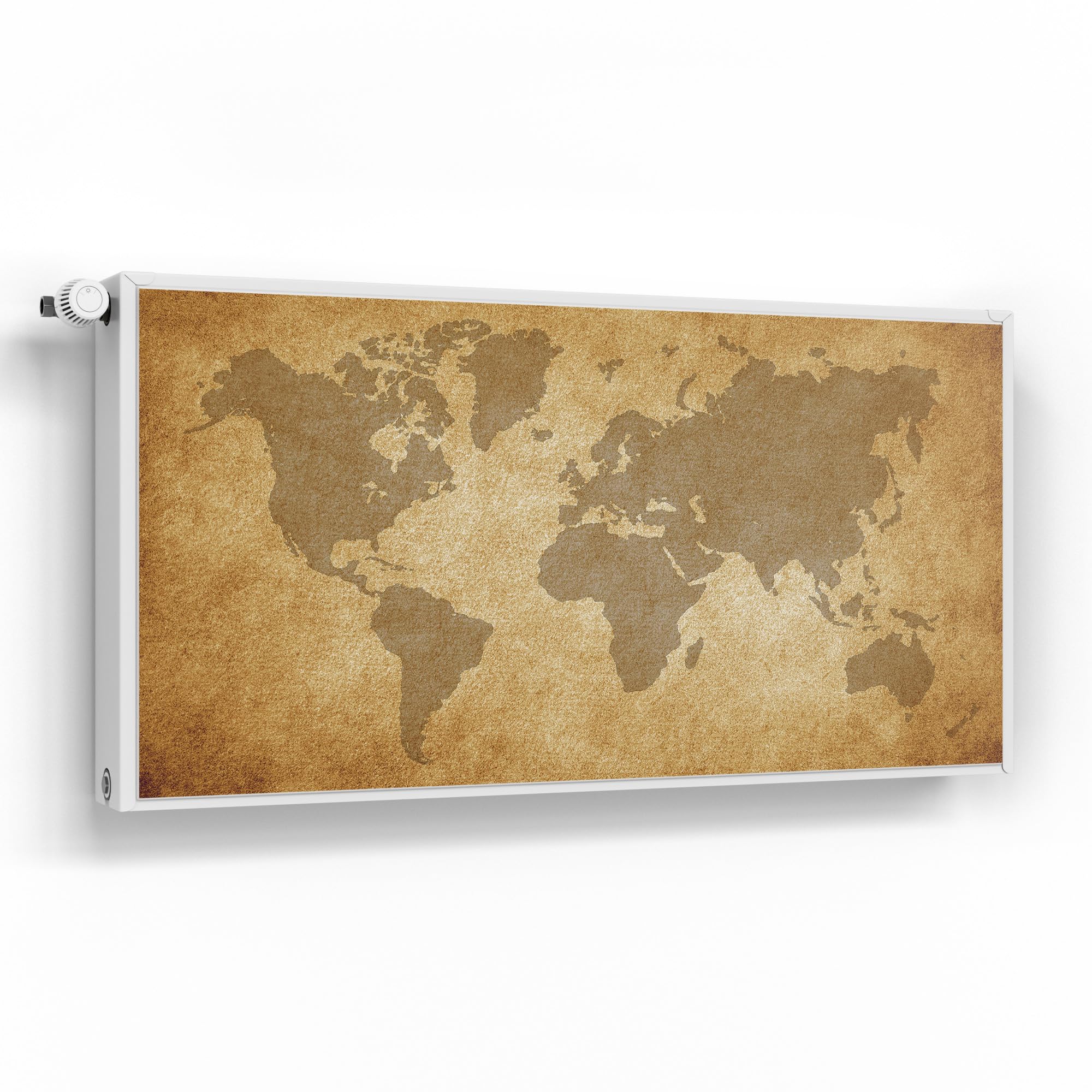 DEQORI Folia magnetyczna do ogrzewania 120 x 60 cm | motyw globalnej sztuki pergaminowej | dekoracyjna mata magnetyczna, ochrona grzejników | magnetyczna folia dekoracyjna samoprzylepna, magnetyczna i