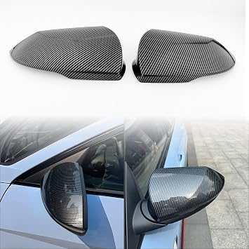 Carbon Fiber Pattern ABS Car Side Rear View Mirror Cover Exterior Mirror Cover Trim Compatible with Hyundai Elantra CN7 Elantra N Line 2021-2025 Accessories
