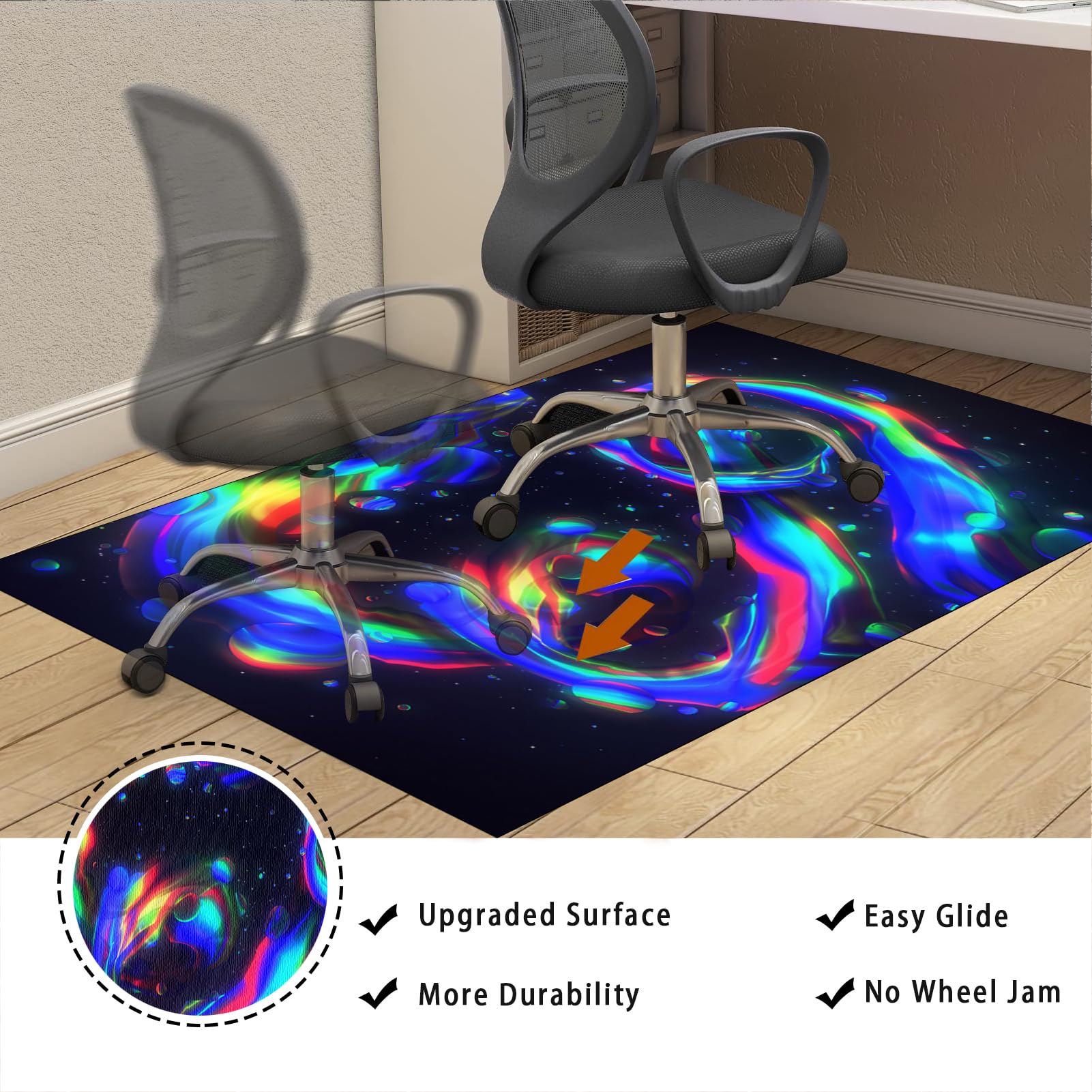 Protector Suelo Silla Ruedas Alfombra Silla Escritorio Antideslizante Alfombra Silla Gaming Alfombra Oficina para Silla con Ruedas Alfombra Protectora Suelo Silla Alfombra Gamer 100 x 140 cm