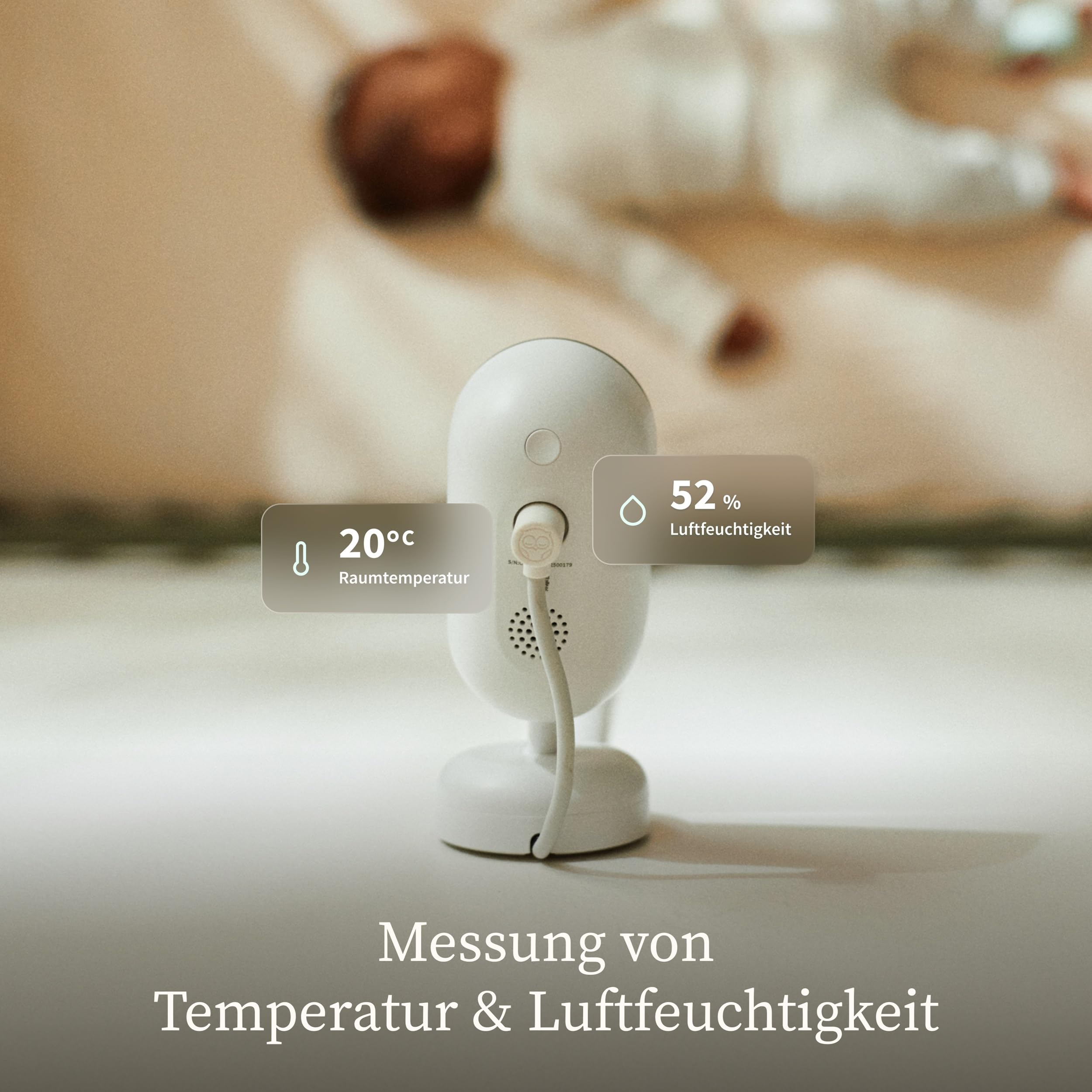 Owlet Dream Sight™ – Smart HD Babyphone mit 2K-Kamera | Sichere WLAN-Verbindung, Nachtsicht, Weinen-/Bewegungs-/Geräuscherkennung, Temperatur- Luftfeuchtigkeitsüberwachung
