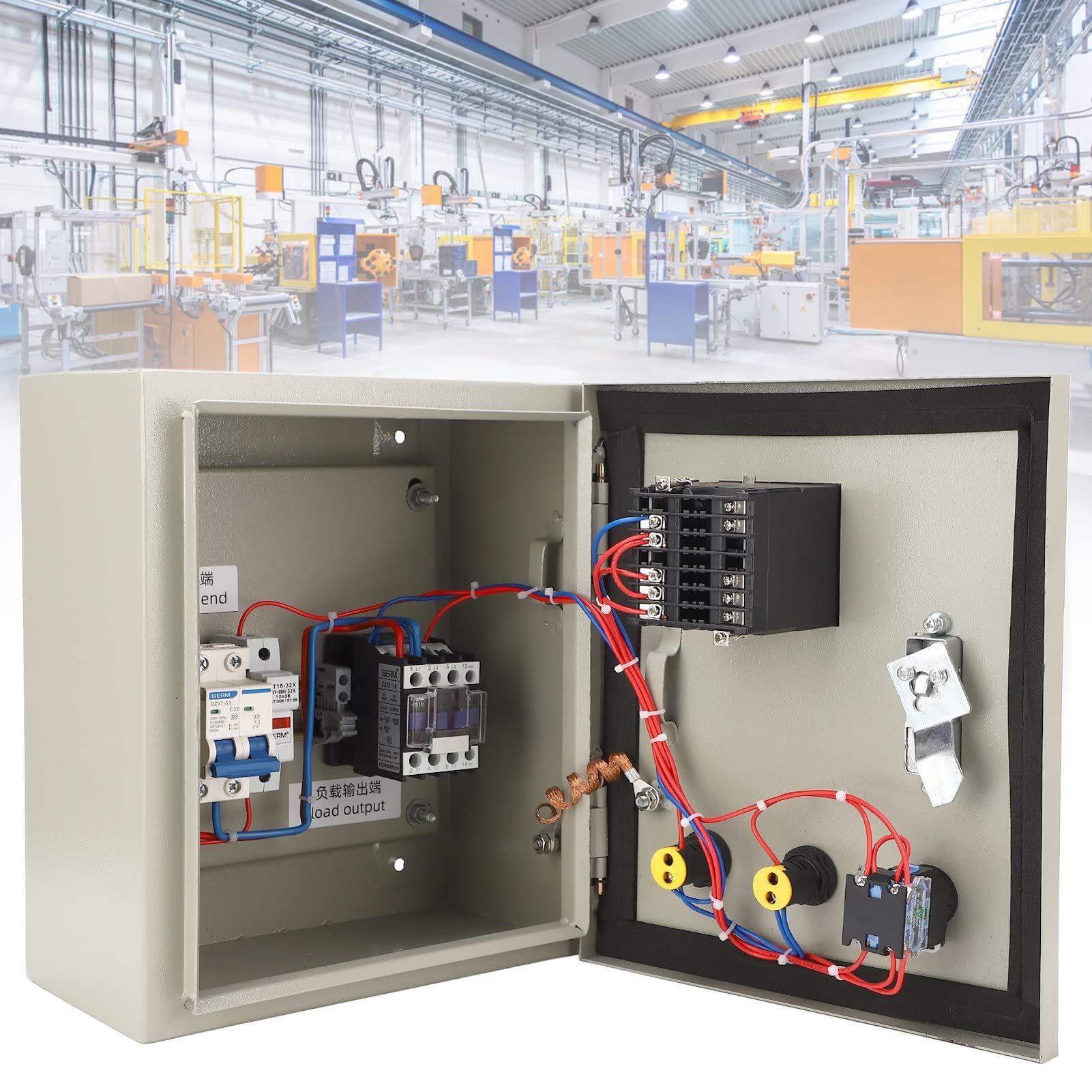 FTVOGUE Inteligentna Skrzynka Kontroli Temperatury PID Stal Nierdzewna ABS 3-fazowy Regulator Temperatury Termopary 4KW 220VAC 32 do 752 Fahrenheita do Grzejników Piekarniki Warsztaty